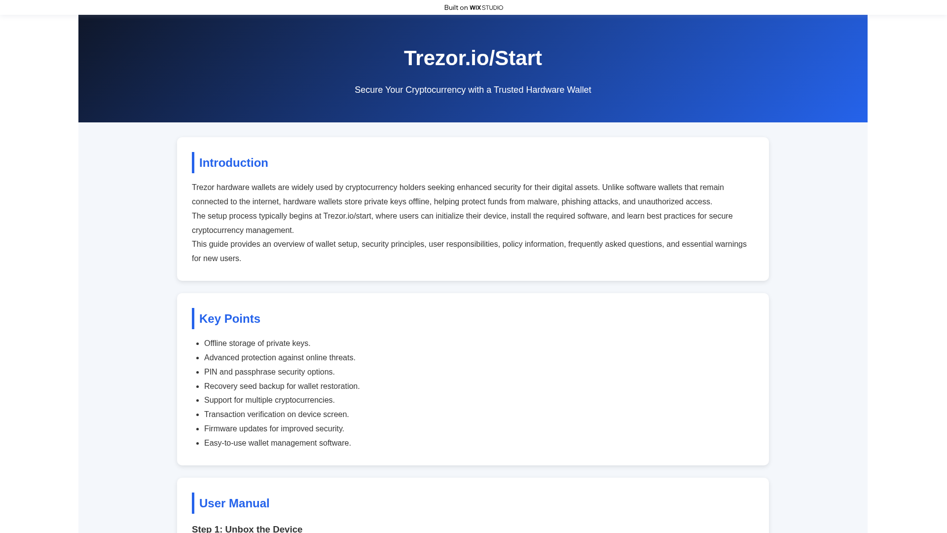 Screenshot of treser-started.wixstudio.com