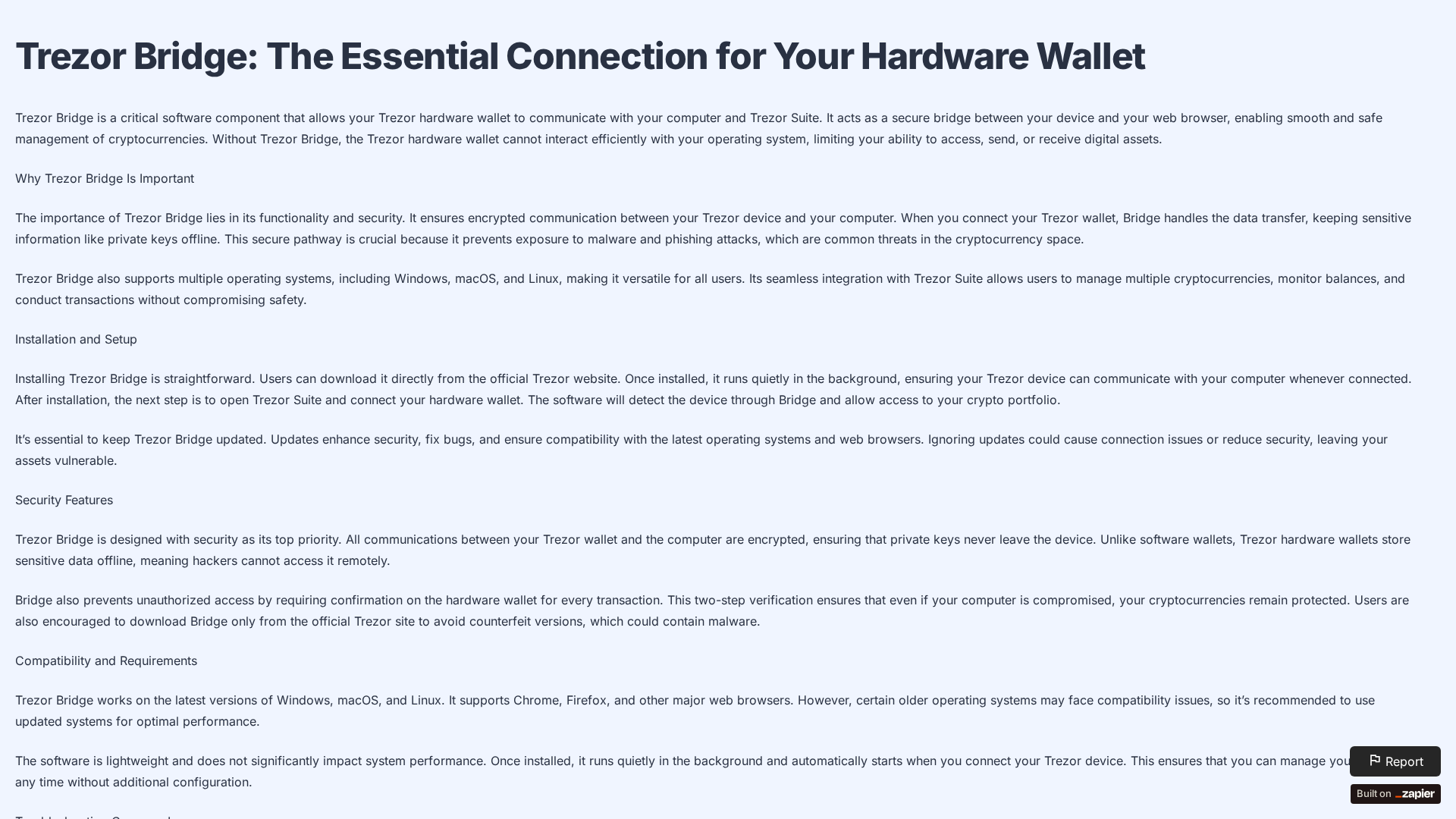 Screenshot of en-bridge-trezor.zapier.app