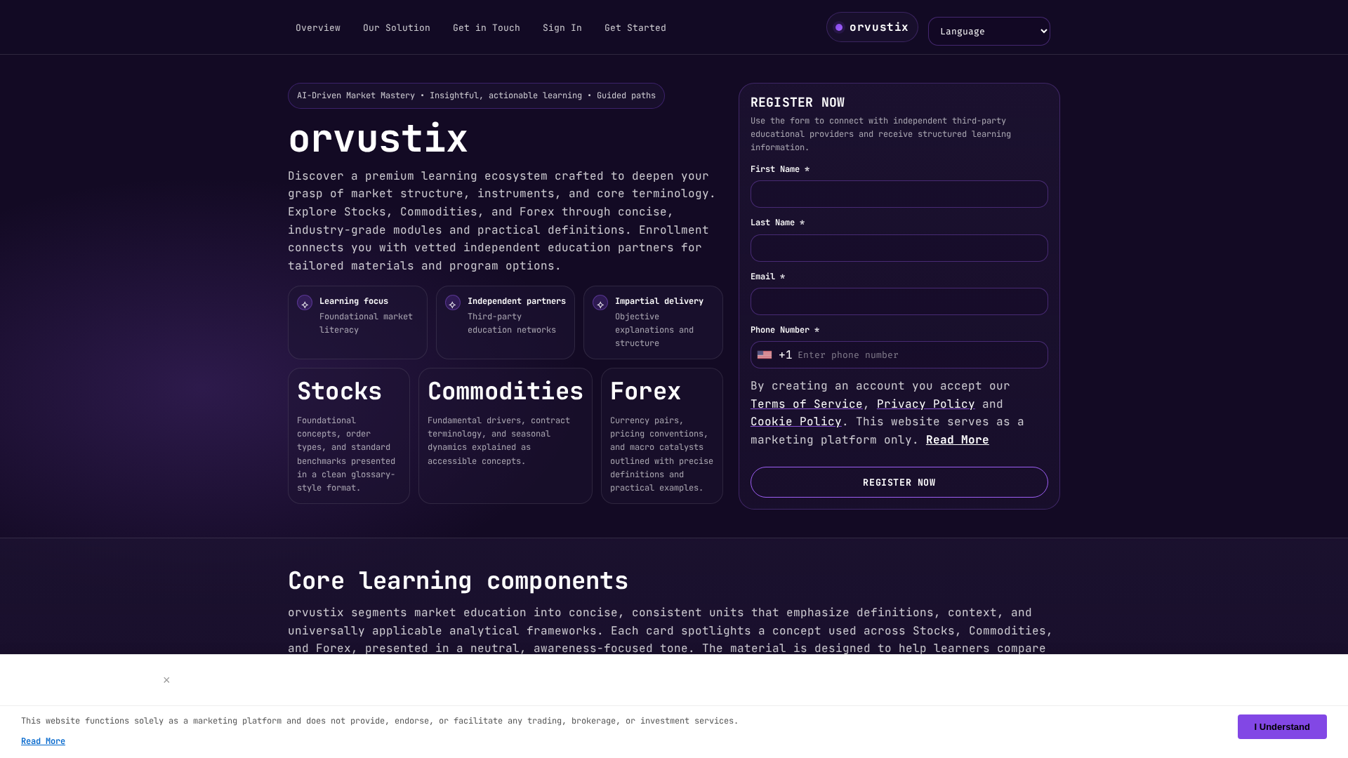 Screenshot of orvustix.digital
