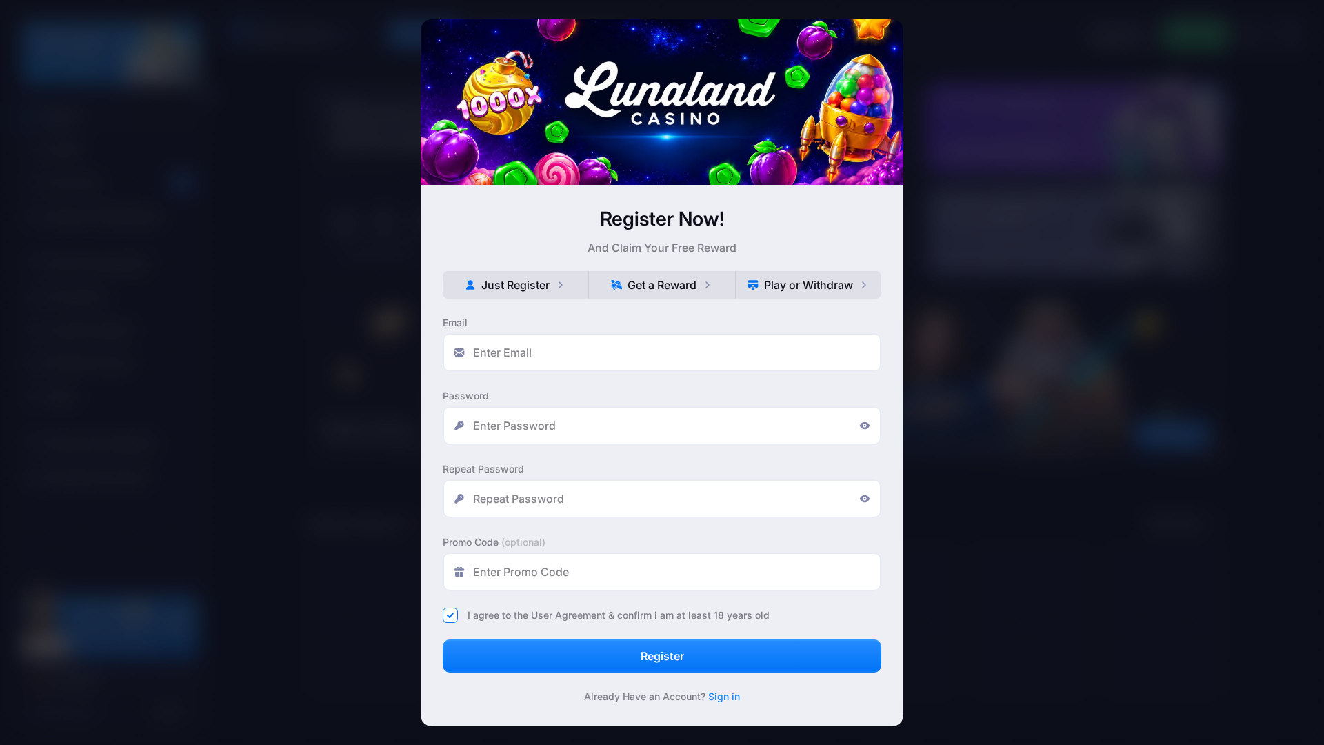 Screenshot of lunaland.win