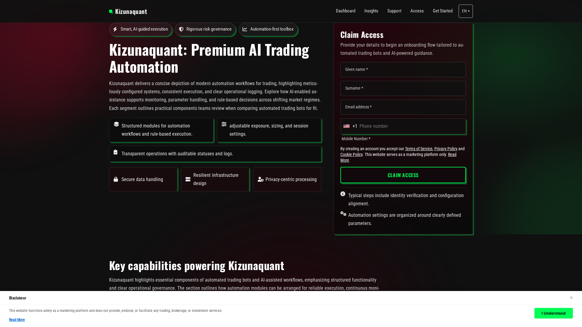 Screenshot of kizunaquant-solution.com