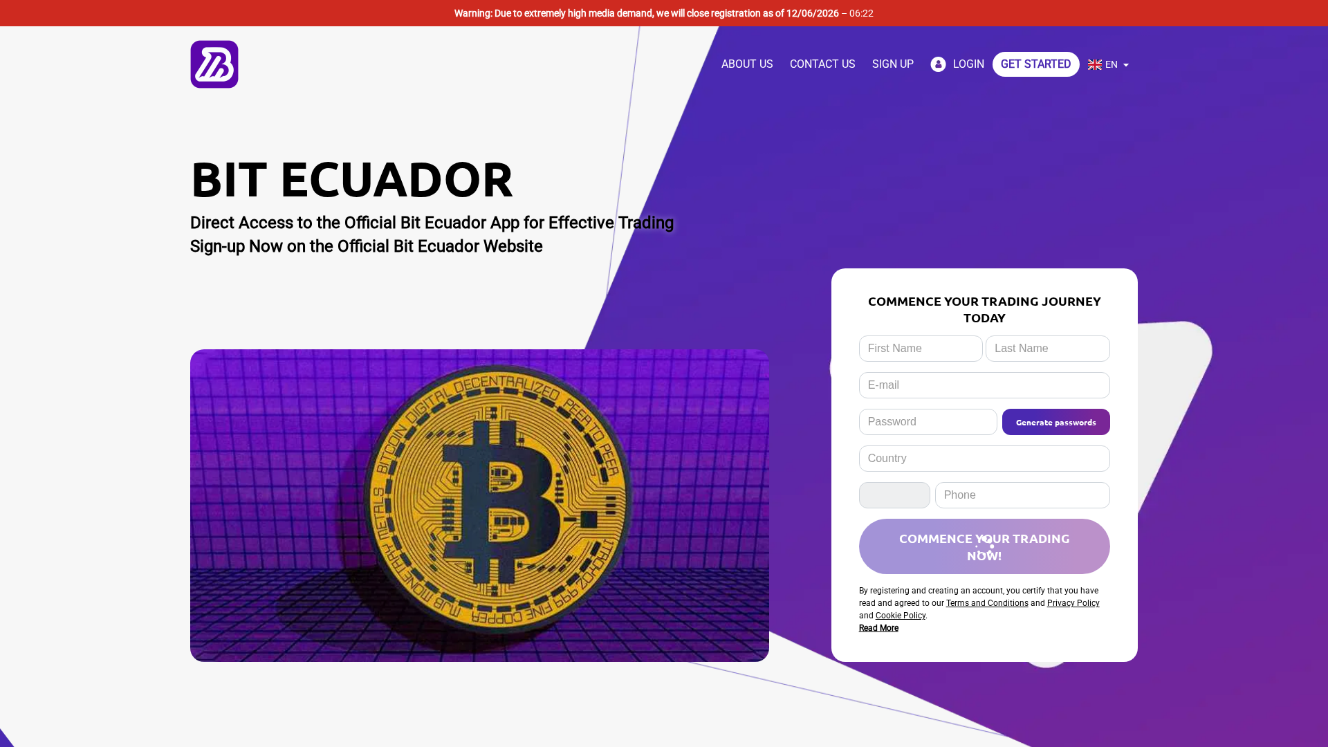 Screenshot of bitecuadorsystem-com.financecryptoworld.com