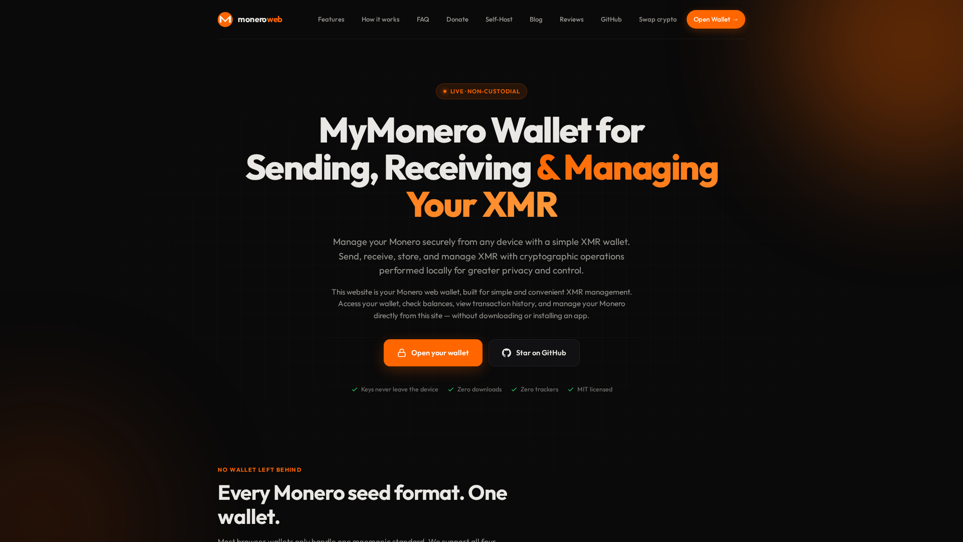 Screenshot of my-monerowallet.com