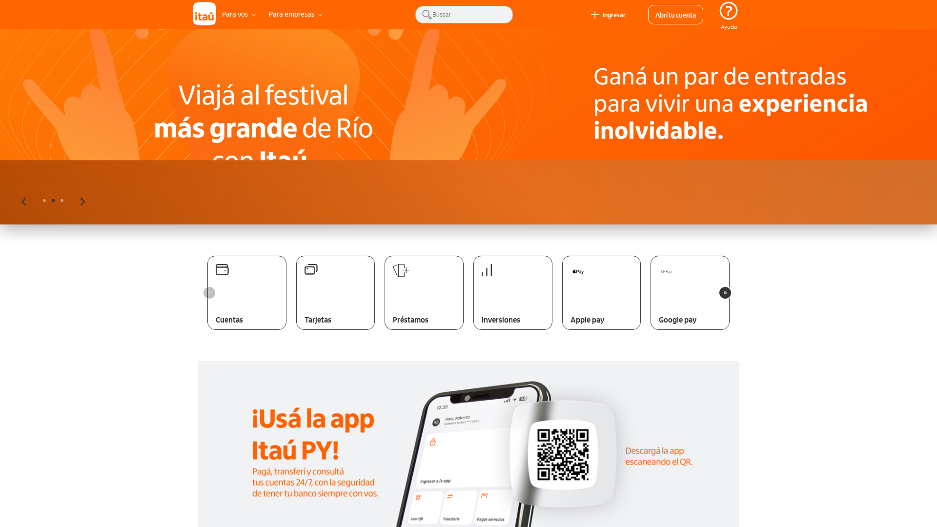 Screenshot of www.ingresos-itau.vercel.app