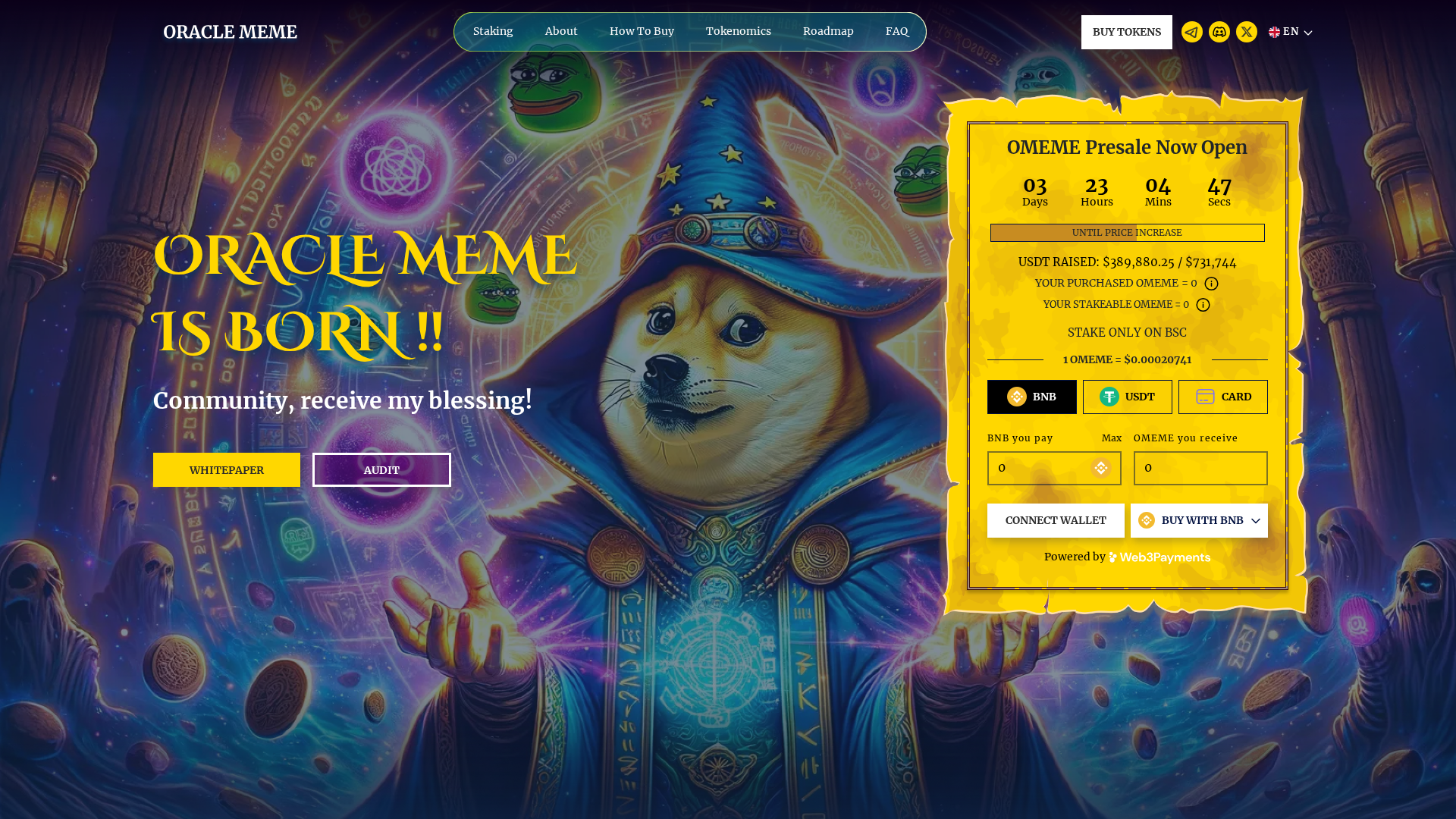 Screenshot of oraclememe-com.pages.dev