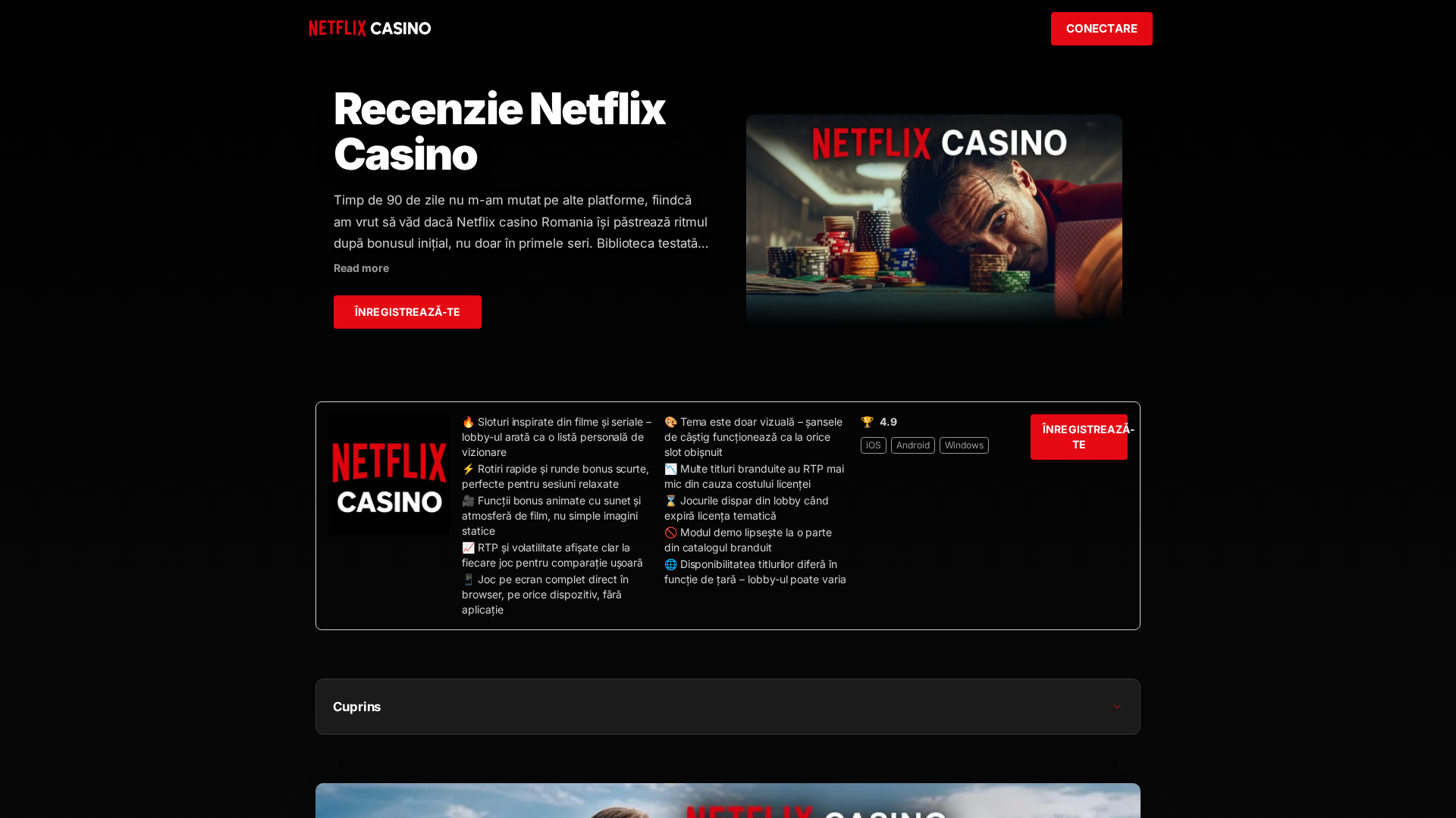 Screenshot of netflixcasinoromania.com