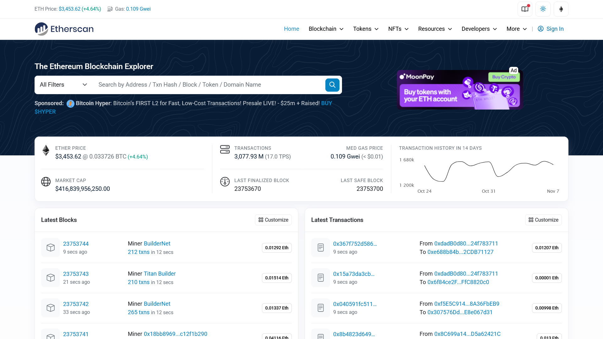 Screenshot of etherscan-x.github.io