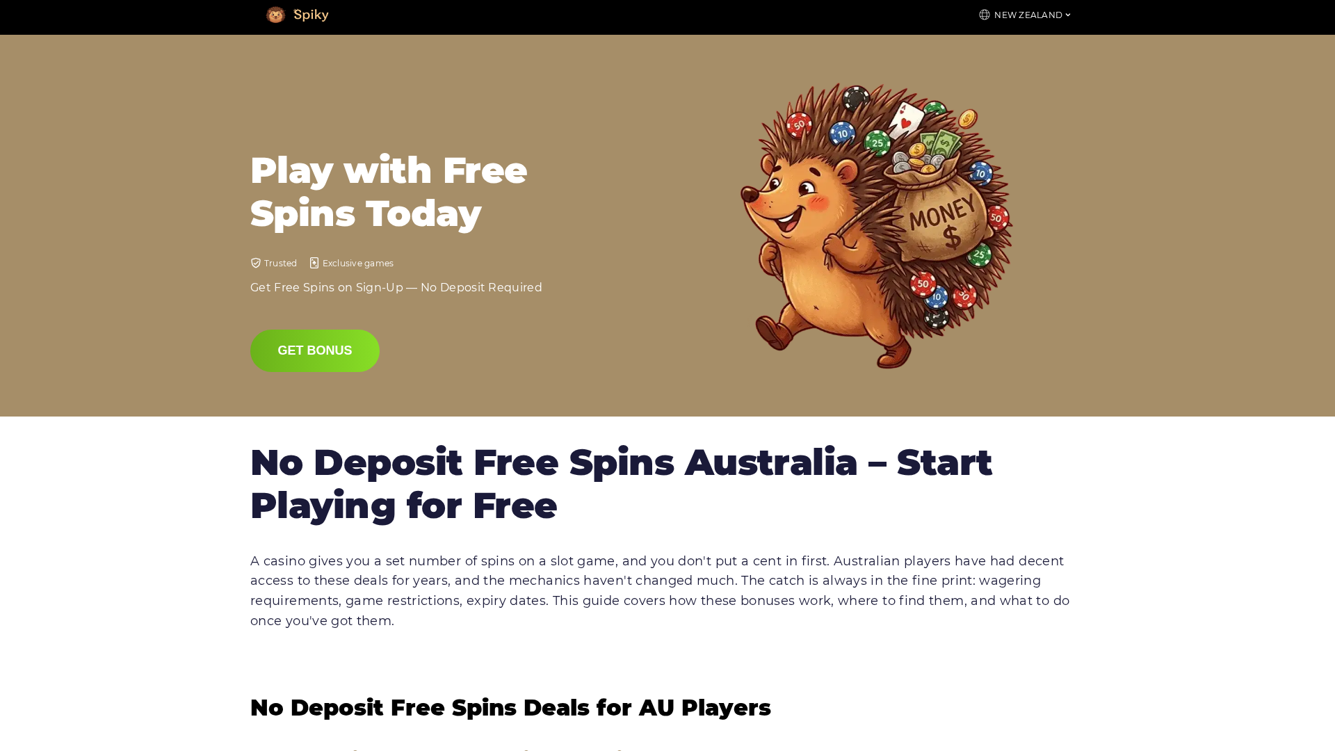 Screenshot of nodep-freespins.com