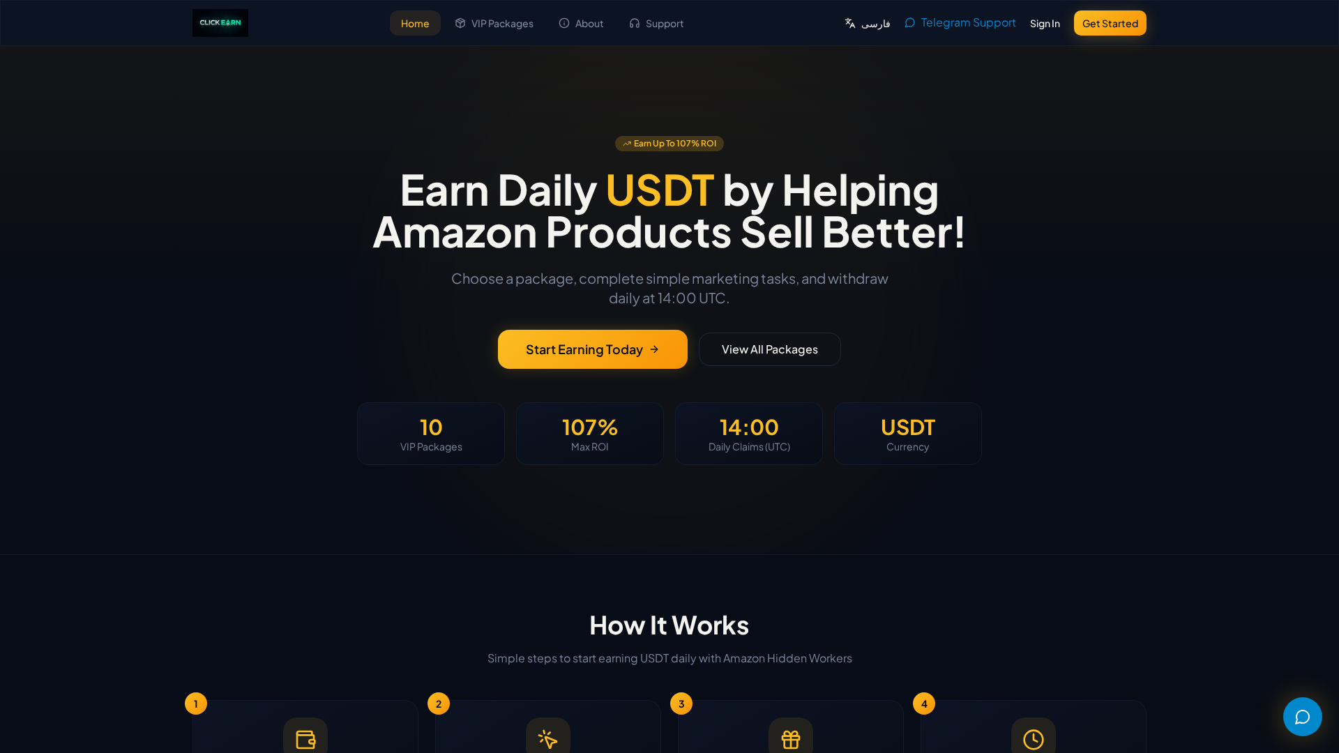Screenshot of clickearnusdt.shop