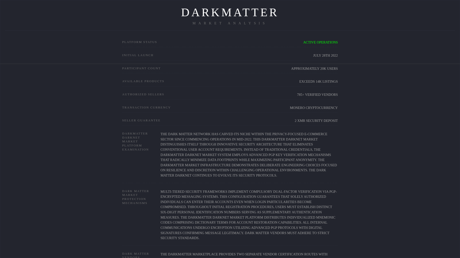 Screenshot of darkmatter-darknetmarket.shop