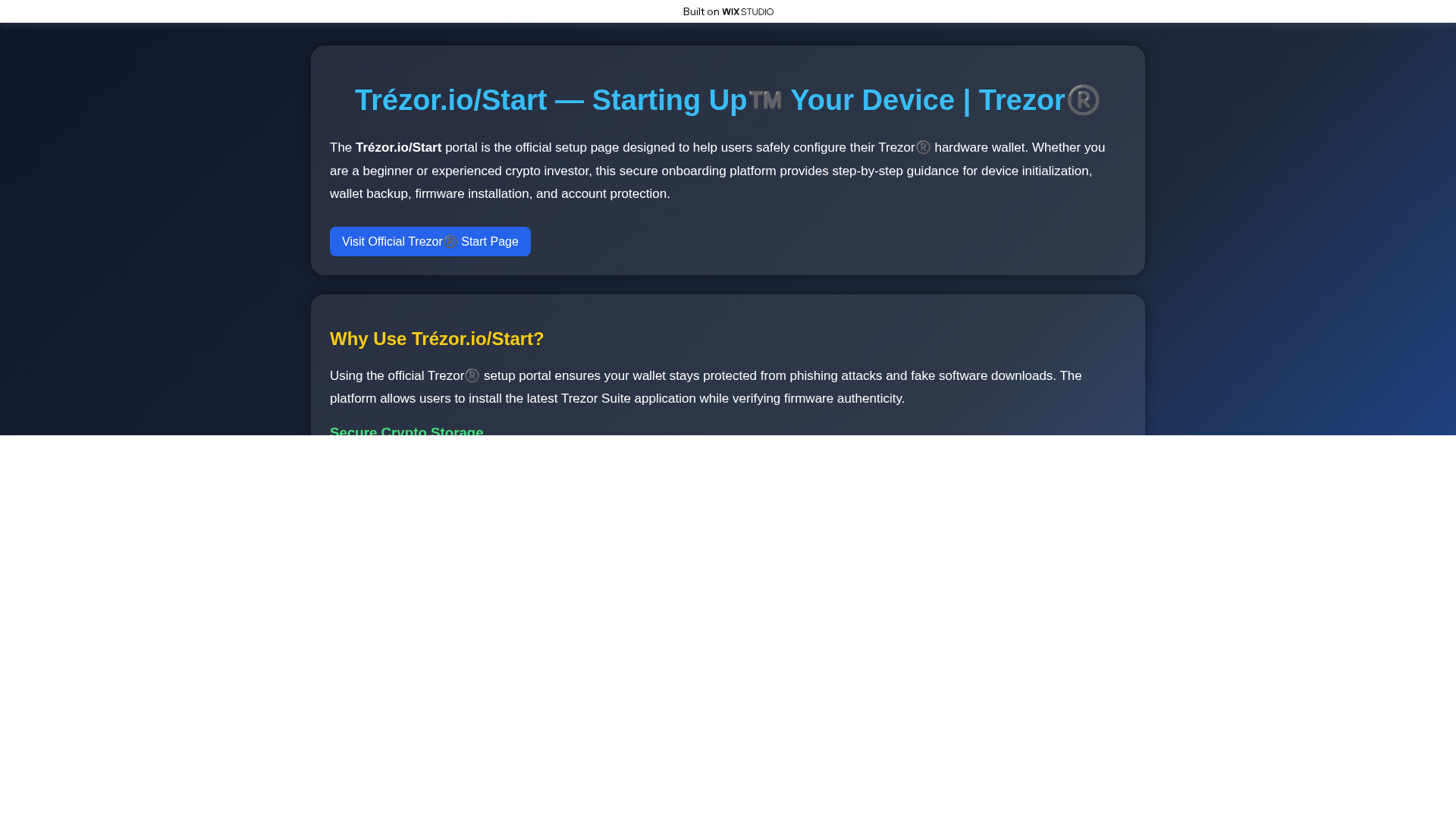 Screenshot of io-treezo-startt.wixstudio.com