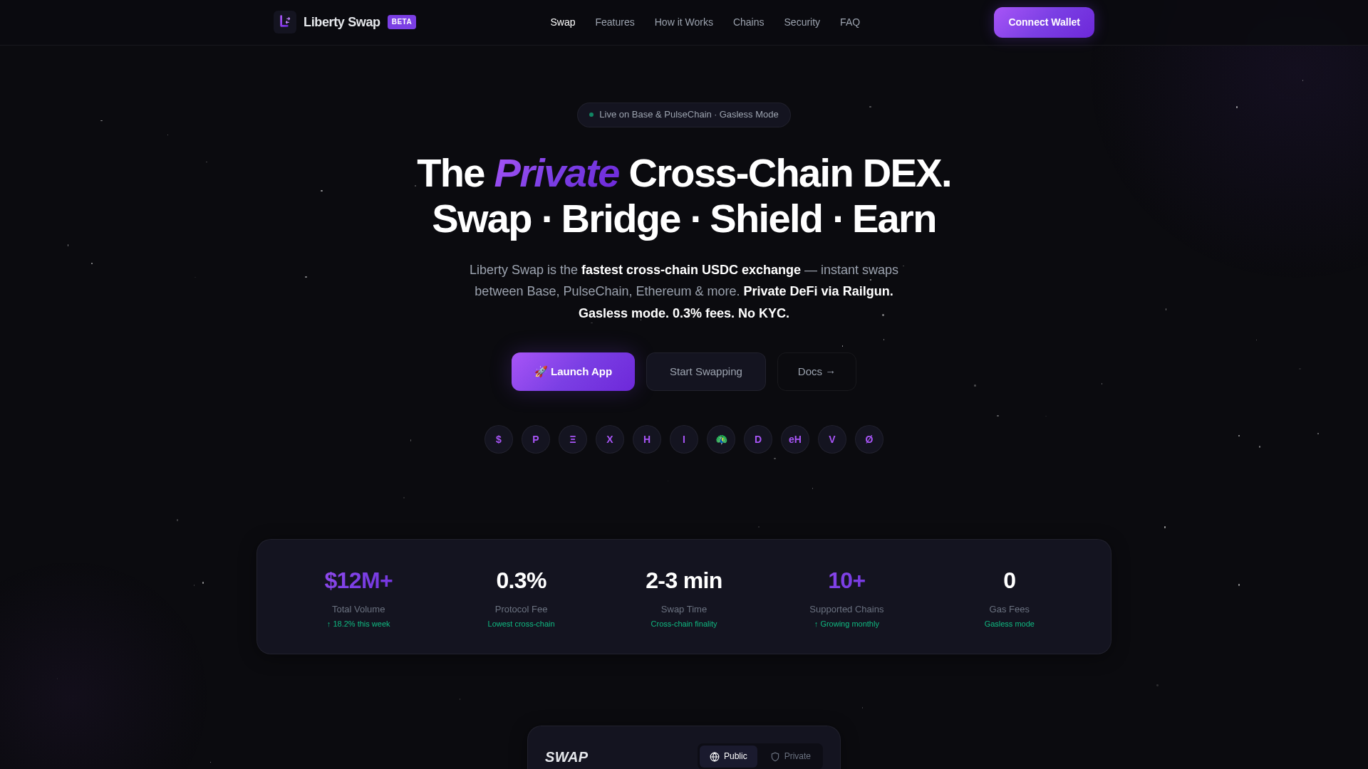 Screenshot of libertyswap-app.com