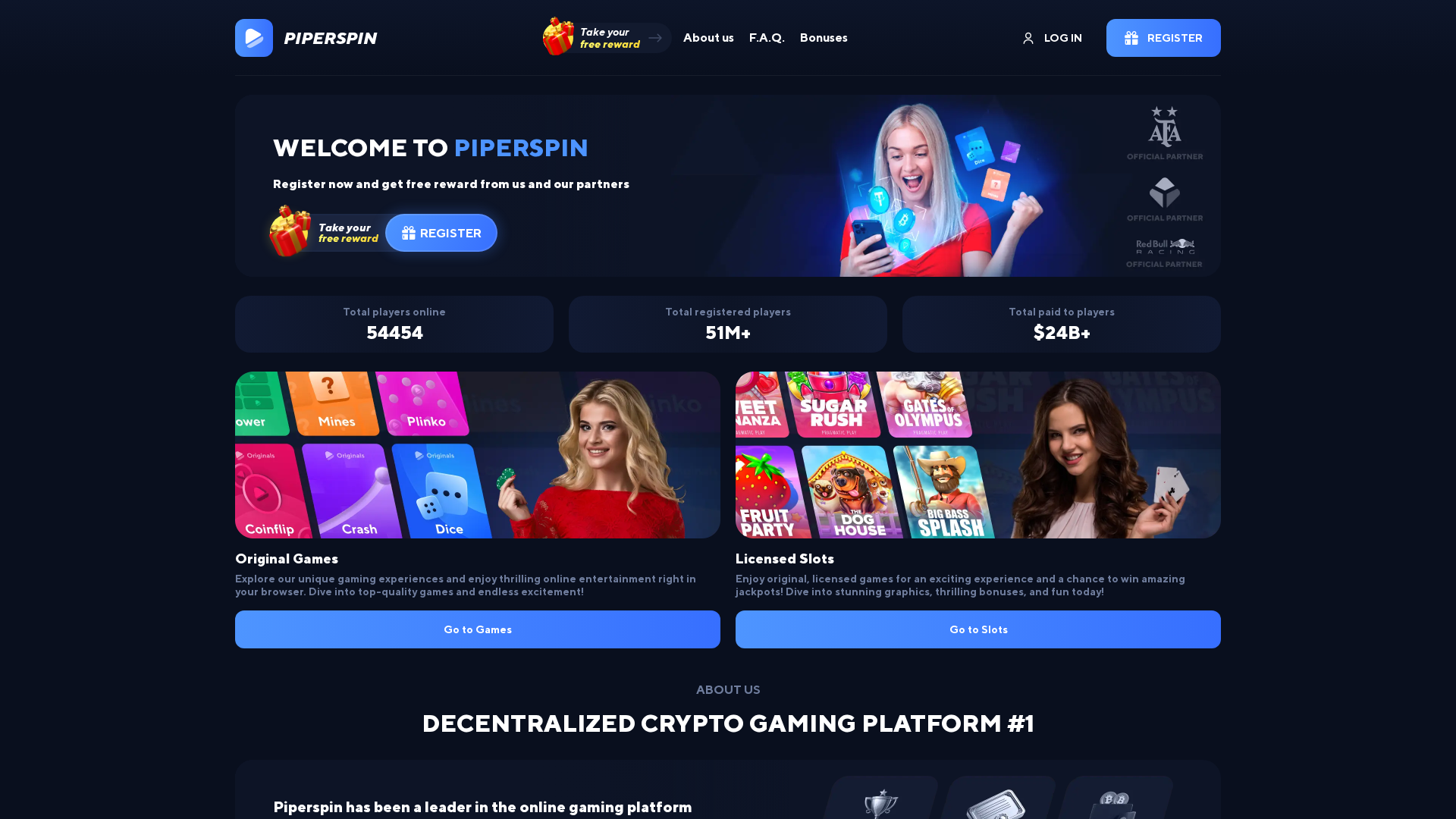Screenshot of piperspin.club