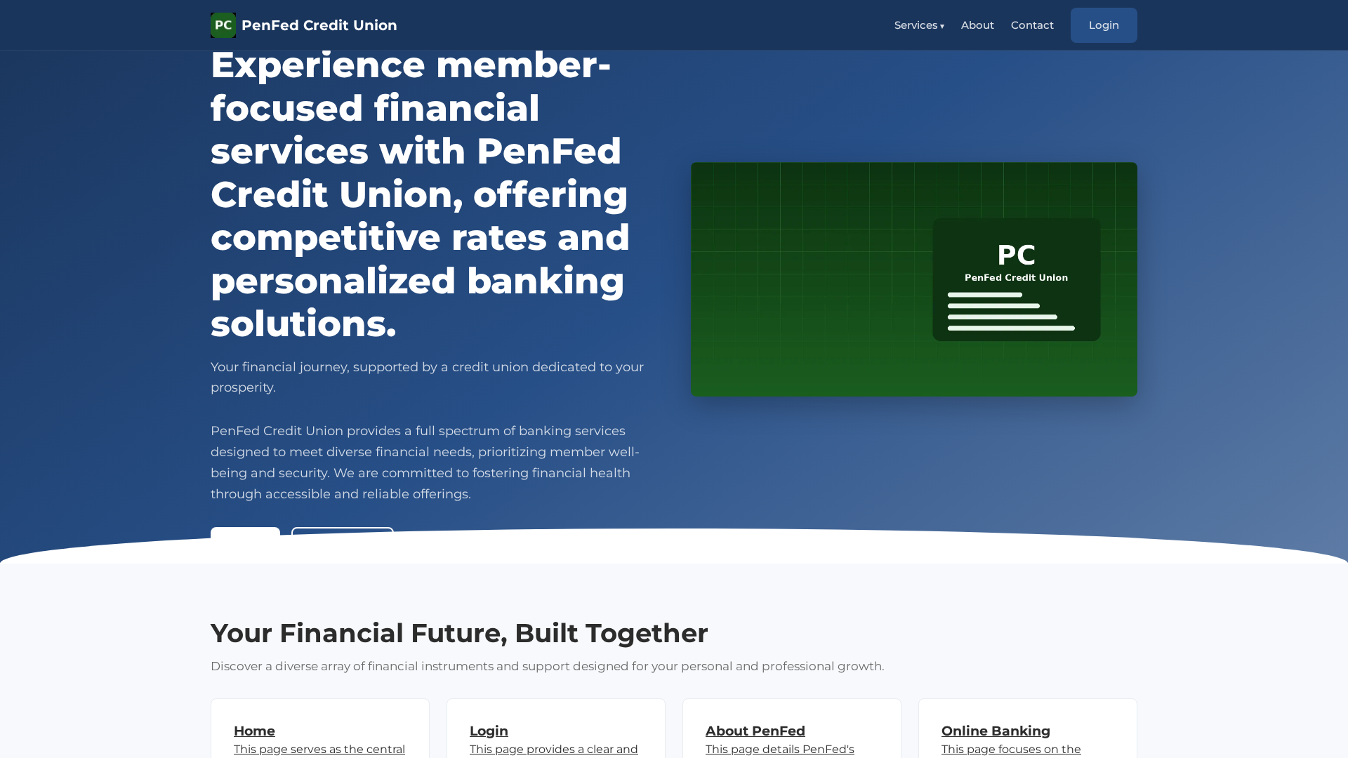 Screenshot of penfed.at