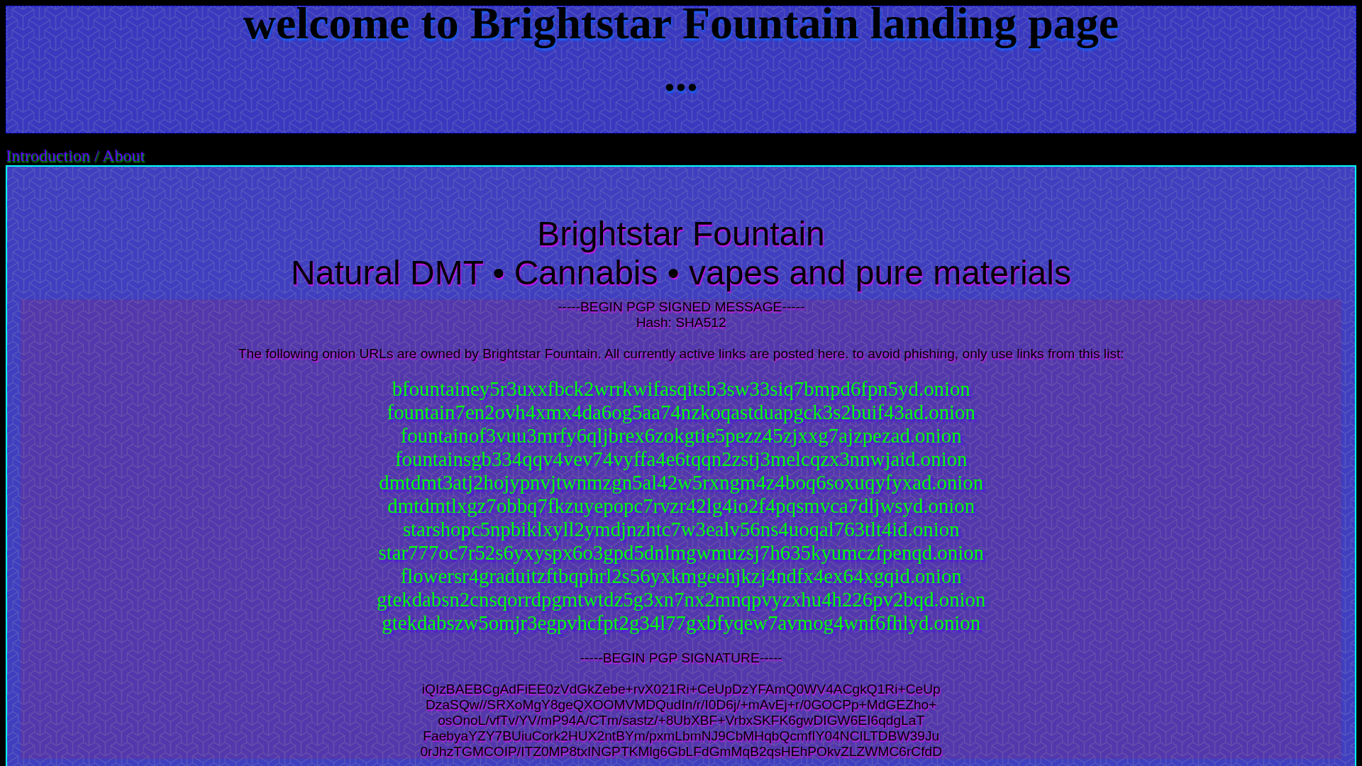 Screenshot of brightstarfountain.space