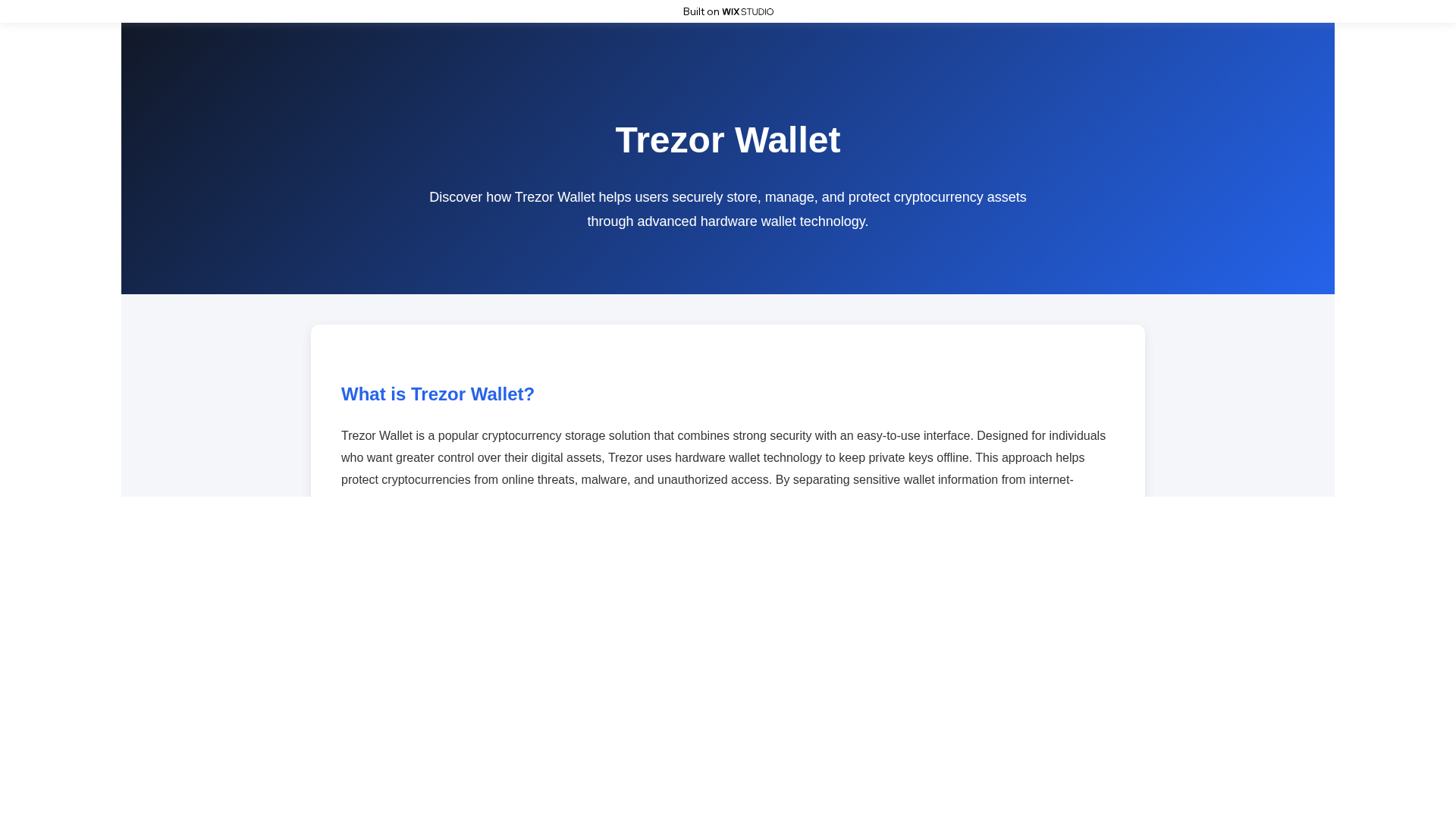 Screenshot of startsso-trezxr.wixstudio.com