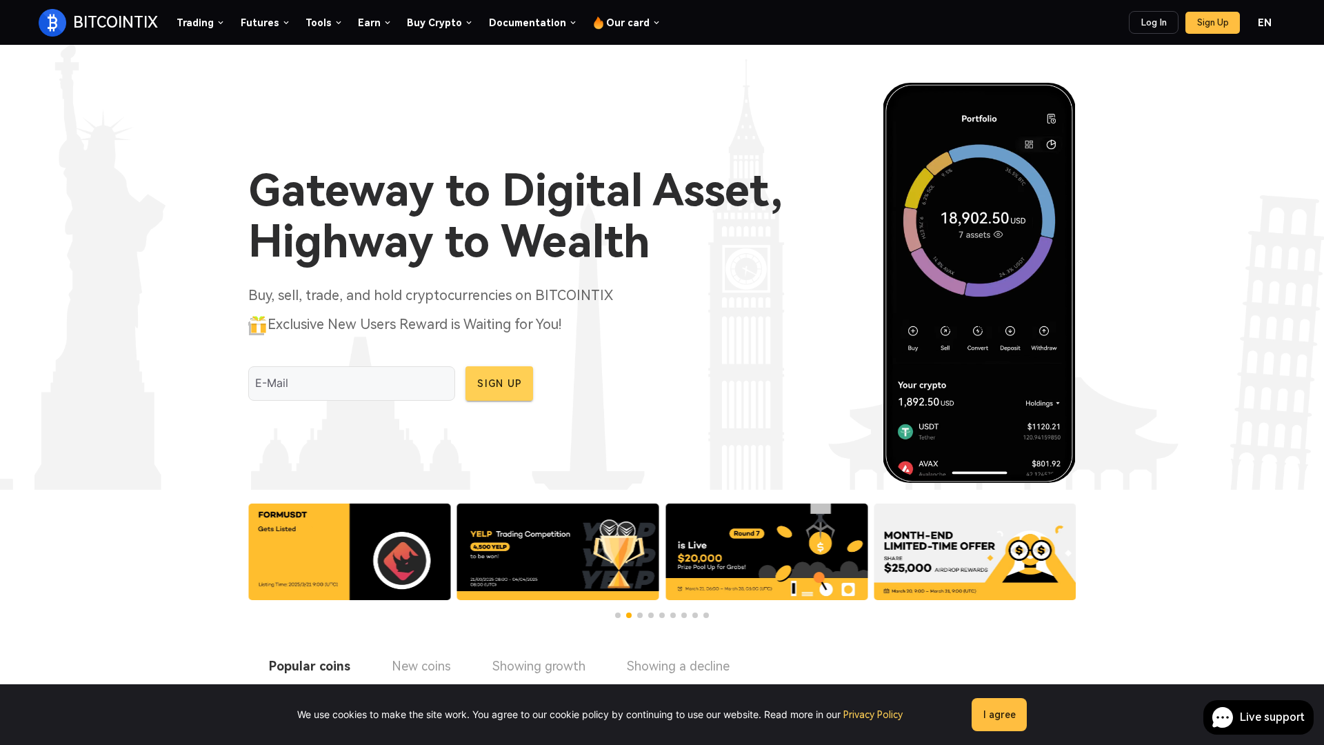 Screenshot of bitcointix.com