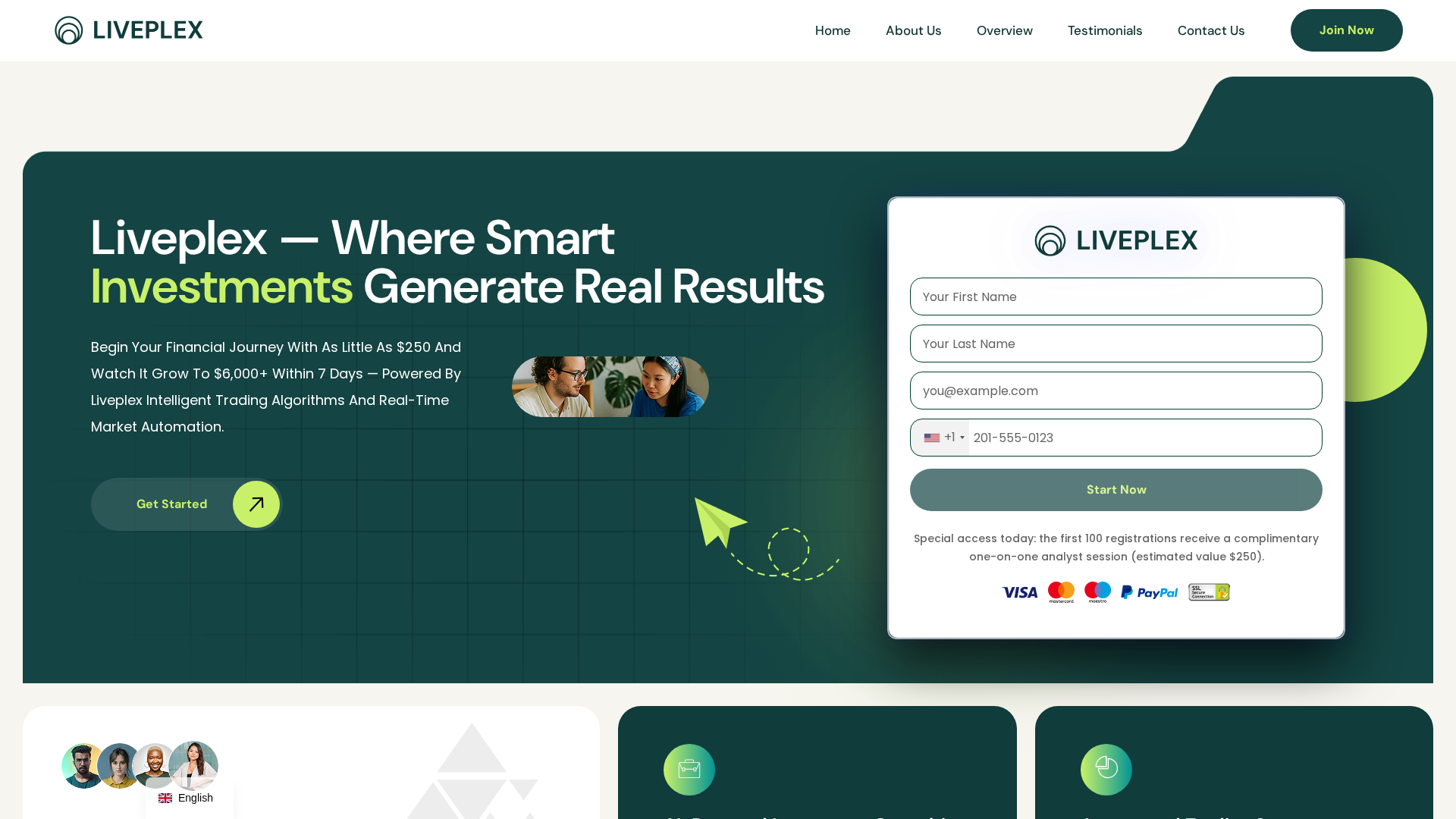 Screenshot of liveplex.io