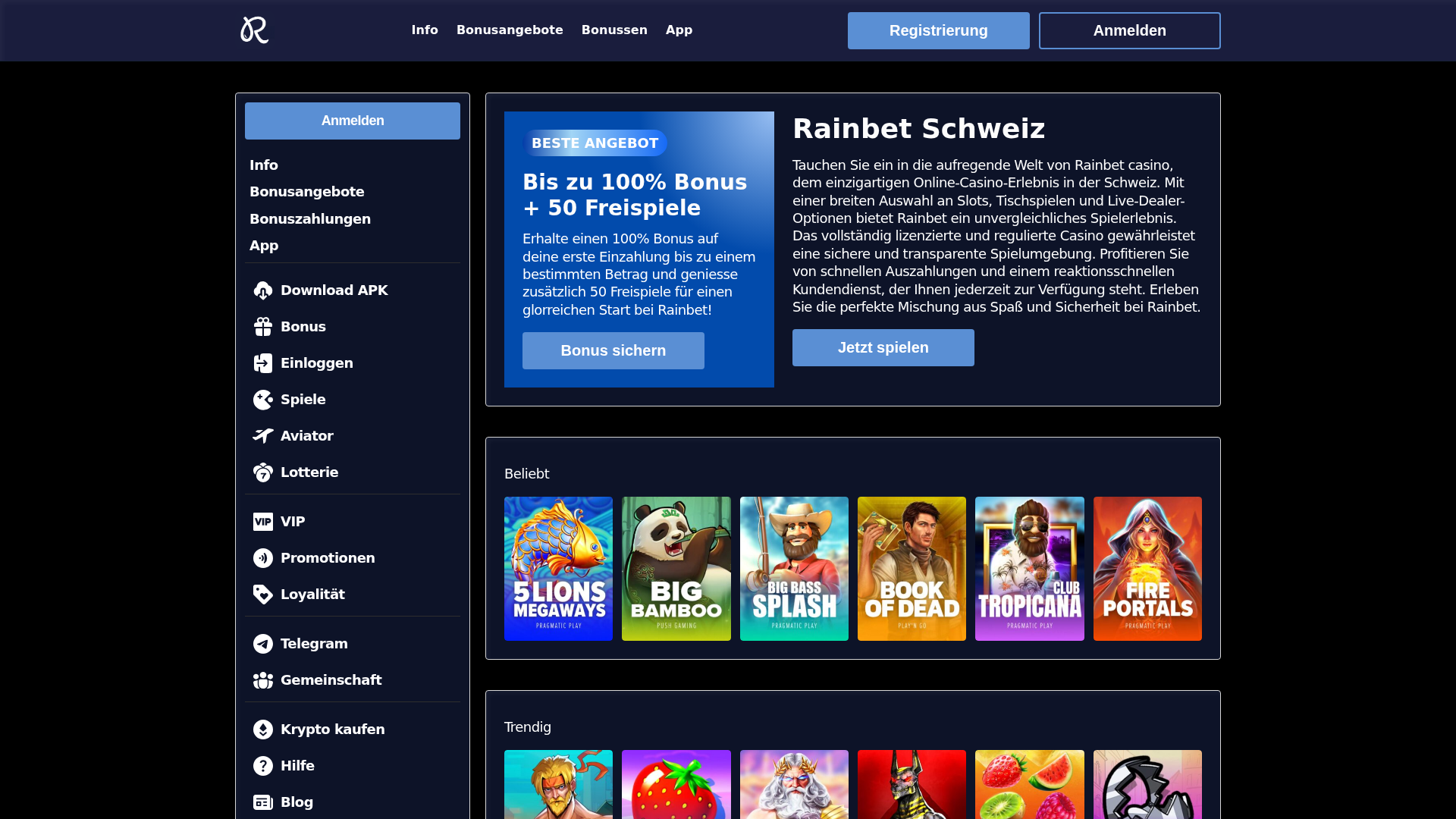 Screenshot of rainbetswitzerland-com.pages.dev