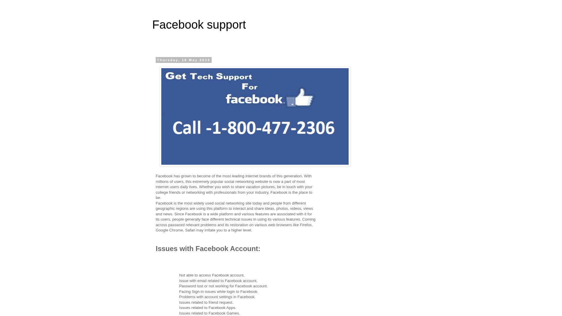 Screenshot of www.facebook-247-support.blogspot.com