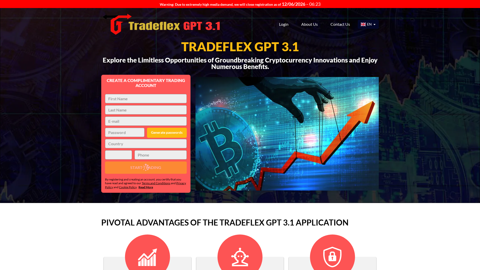 Screenshot of tradeflexgpt3-com.financecryptoworld.com