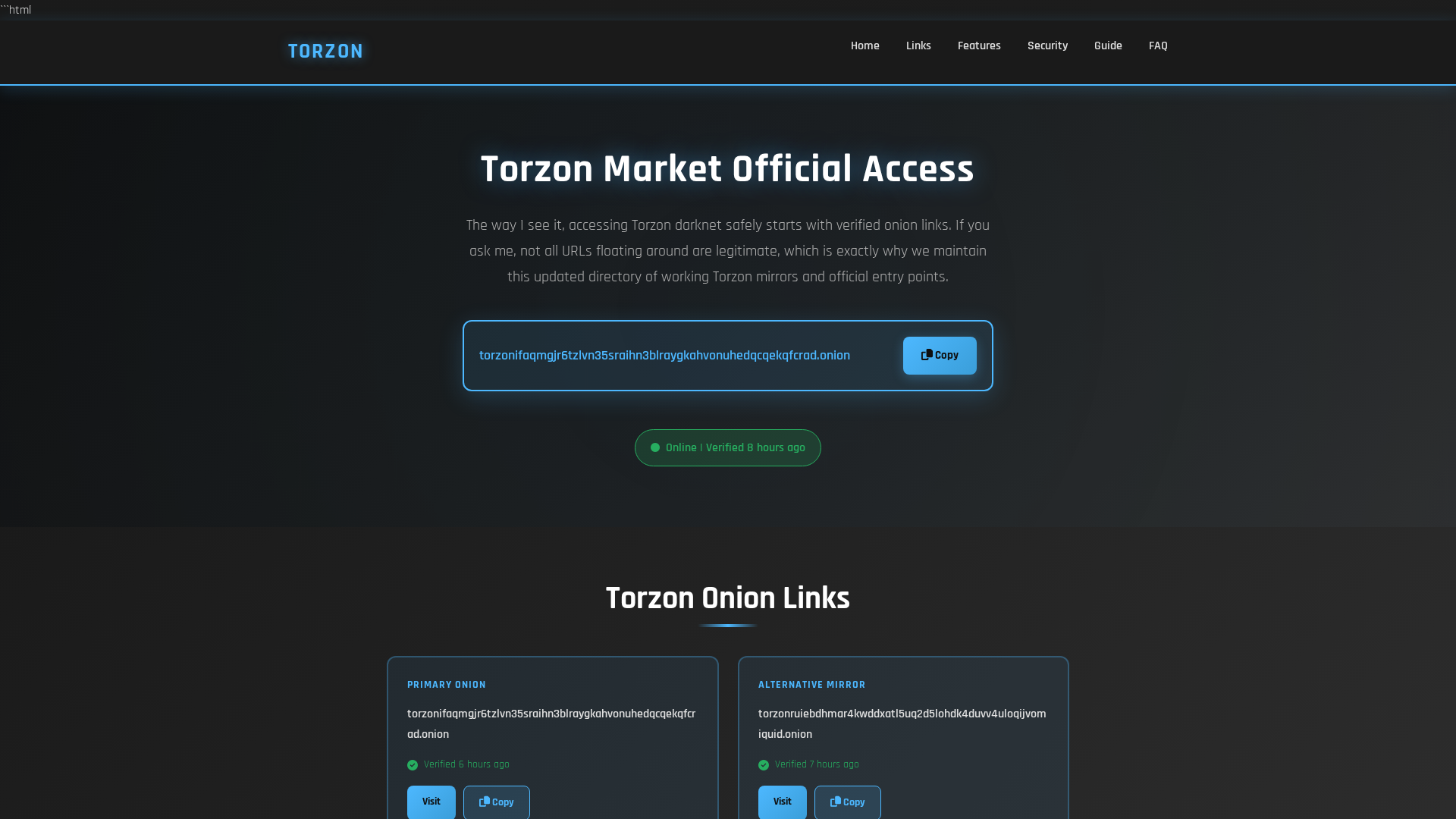 Screenshot of hub.torzon-onion-market.com