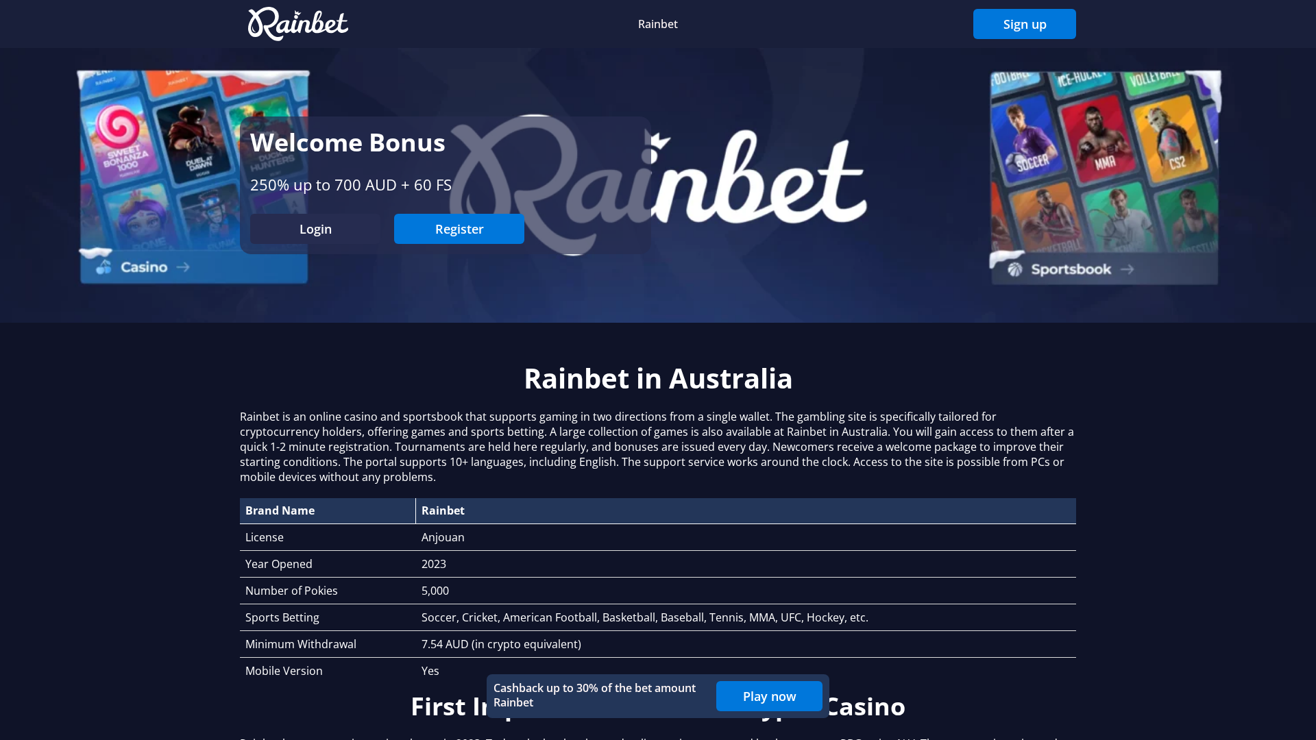 Screenshot of mail.rainbets.co.com