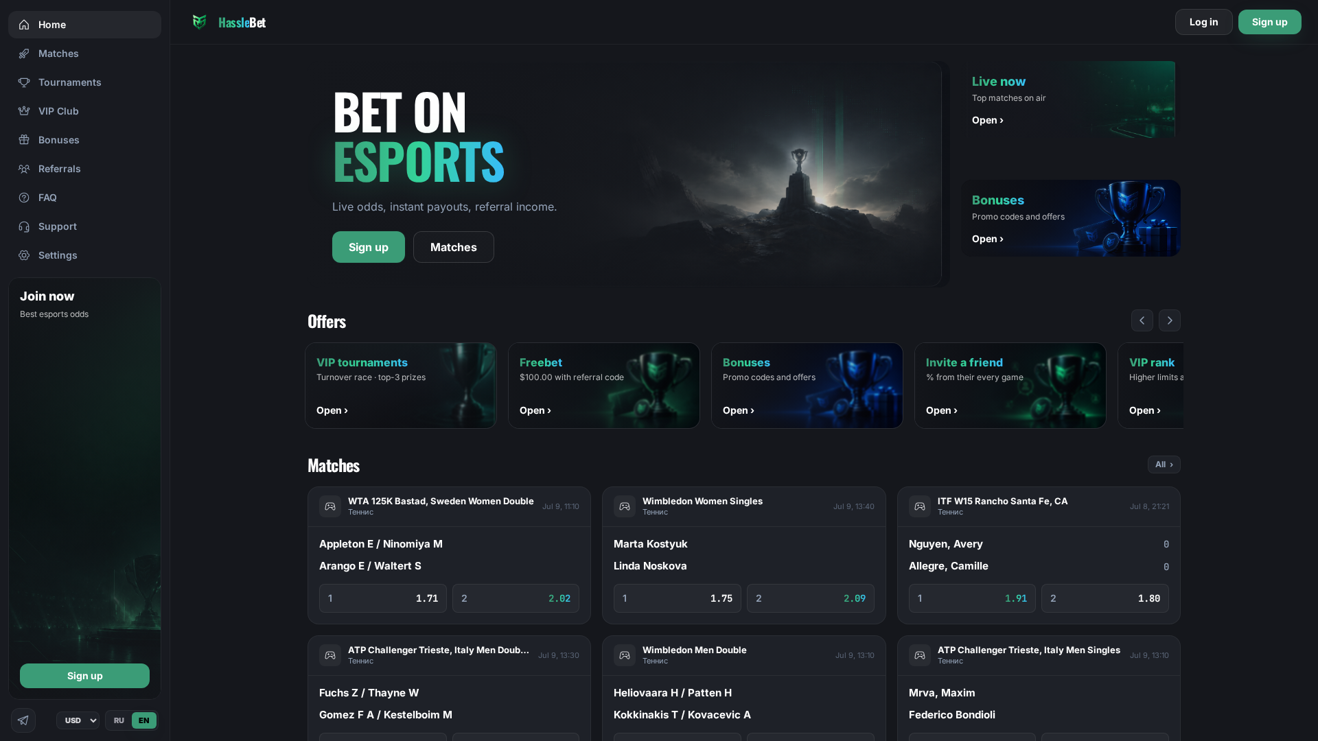 Screenshot of hasslebet.com