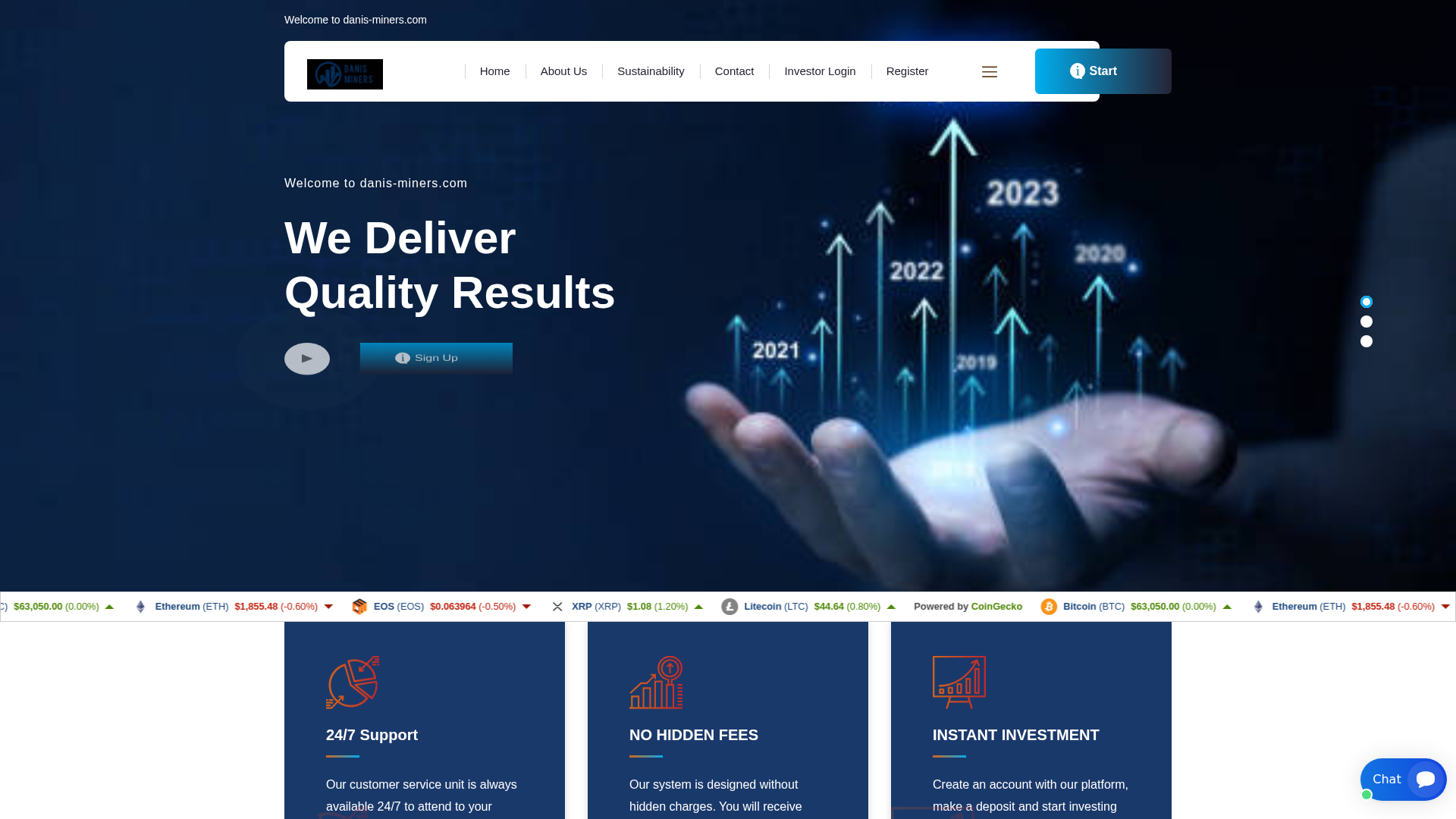 Screenshot of danis-miners.com