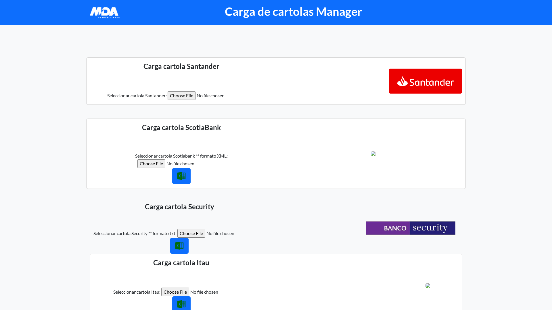 Screenshot of www.cargacartola.timdai.cl