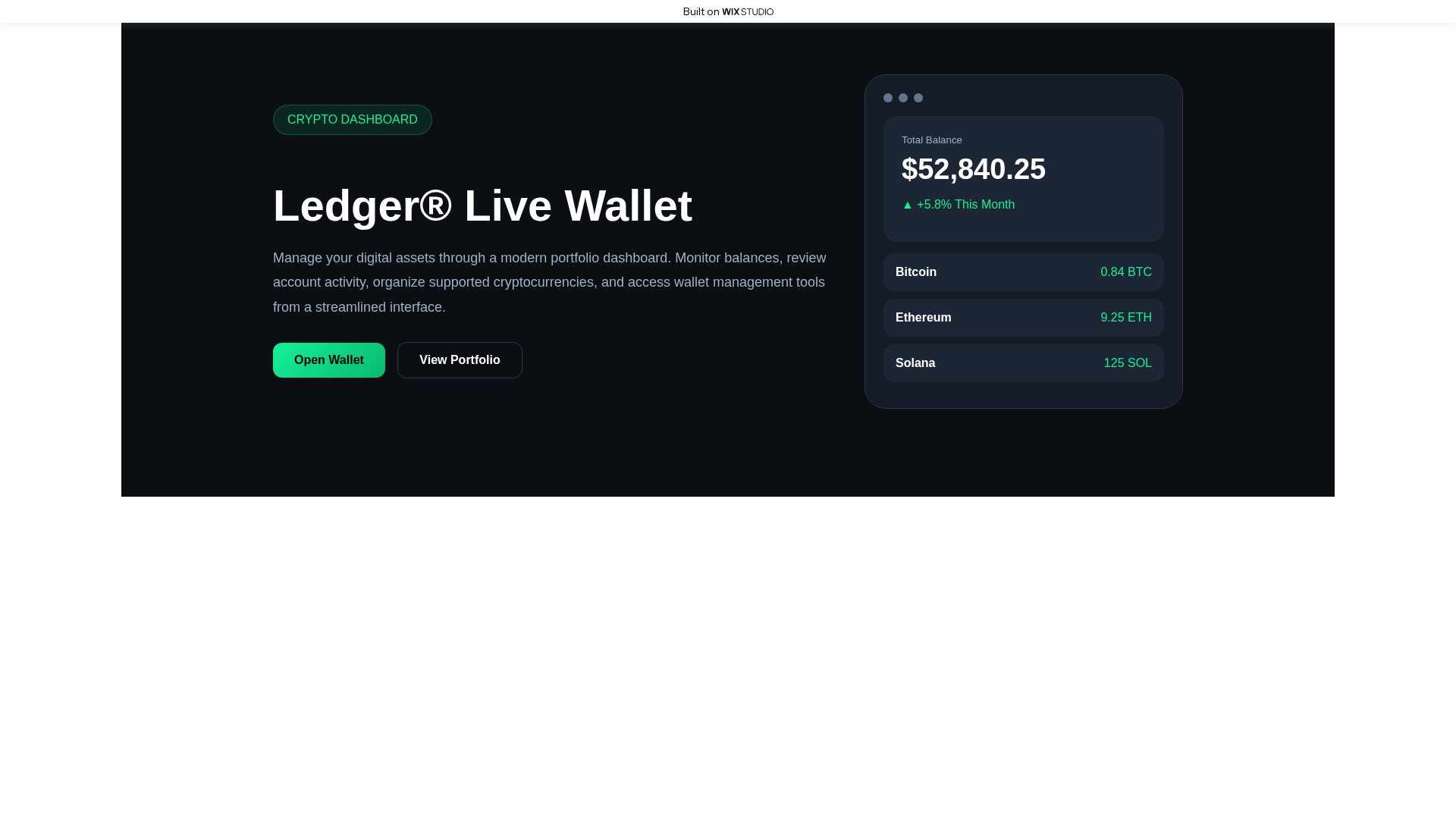 Screenshot of live-ledgrio-apps.wixstudio.com