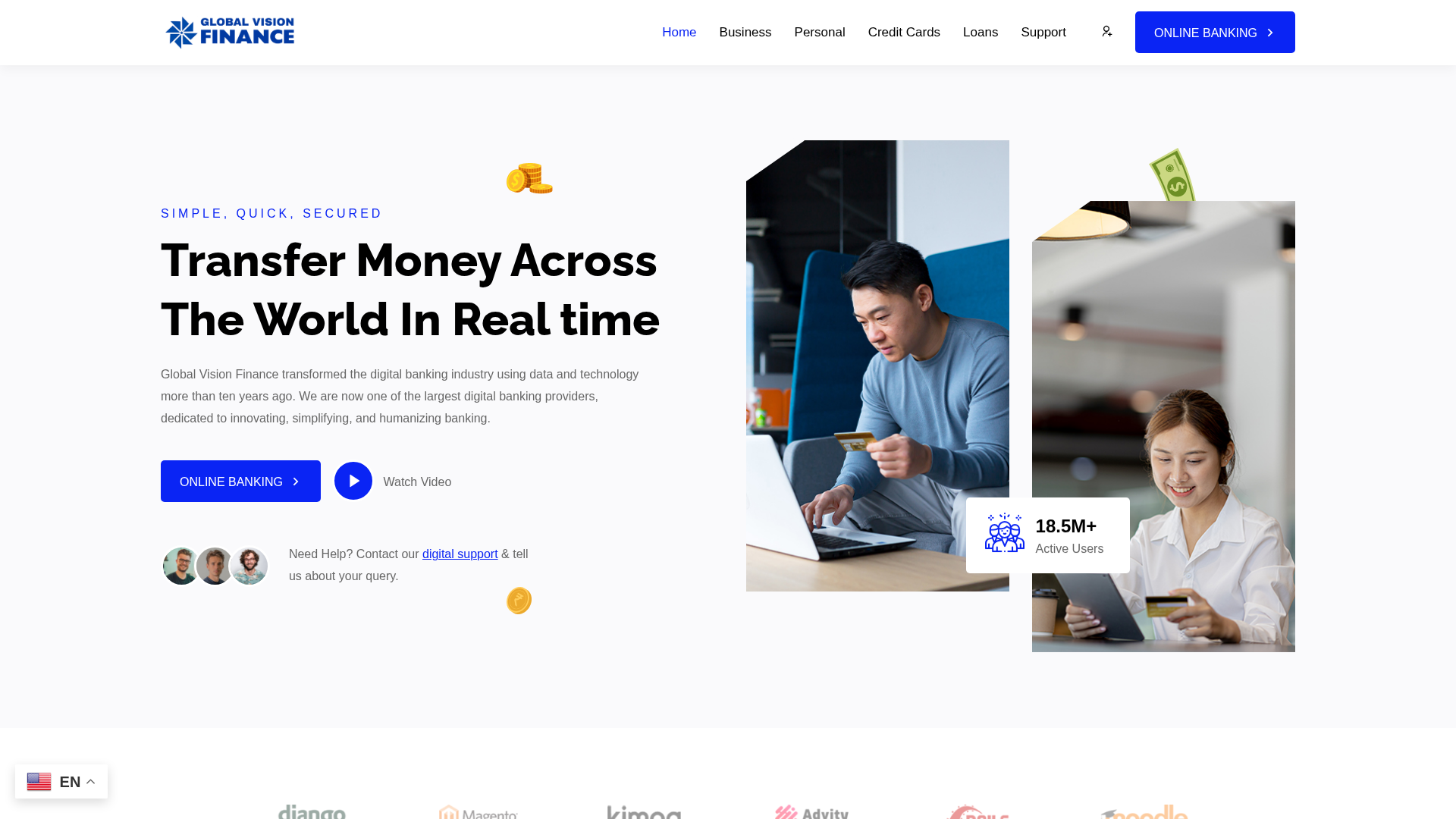 Screenshot of globalvisionbnk.com