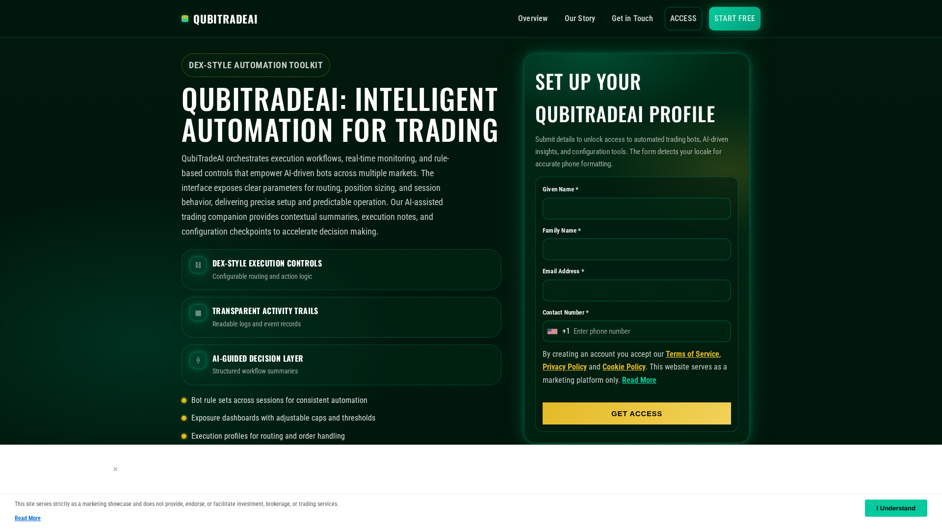 Screenshot of qubitradeai.digital