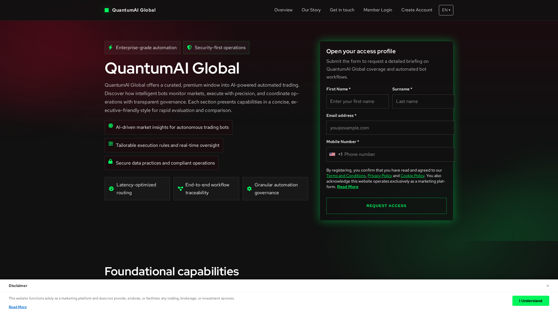 Screenshot of quantumaiglobal.pro