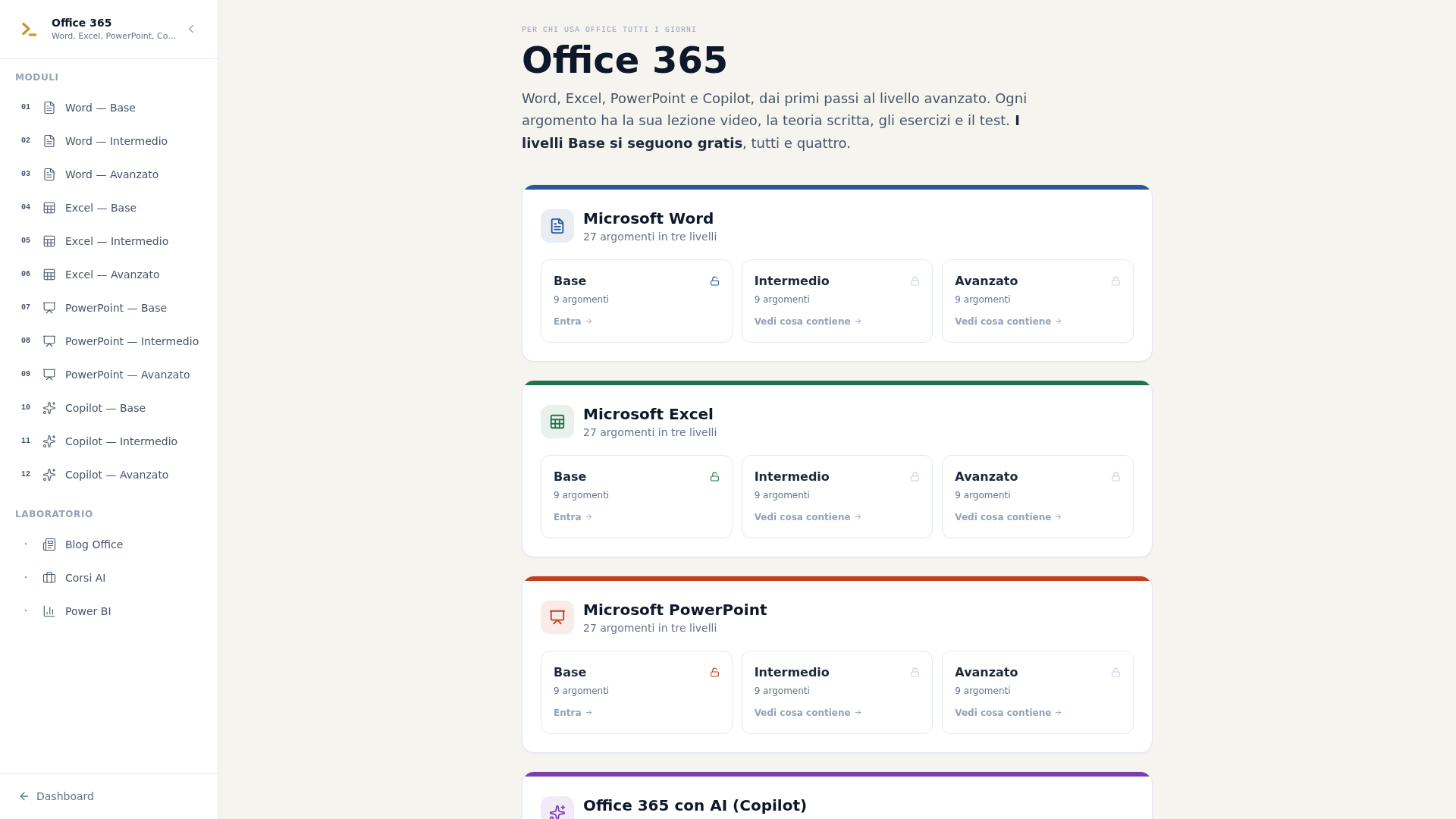 Screenshot of zerog-office365.it