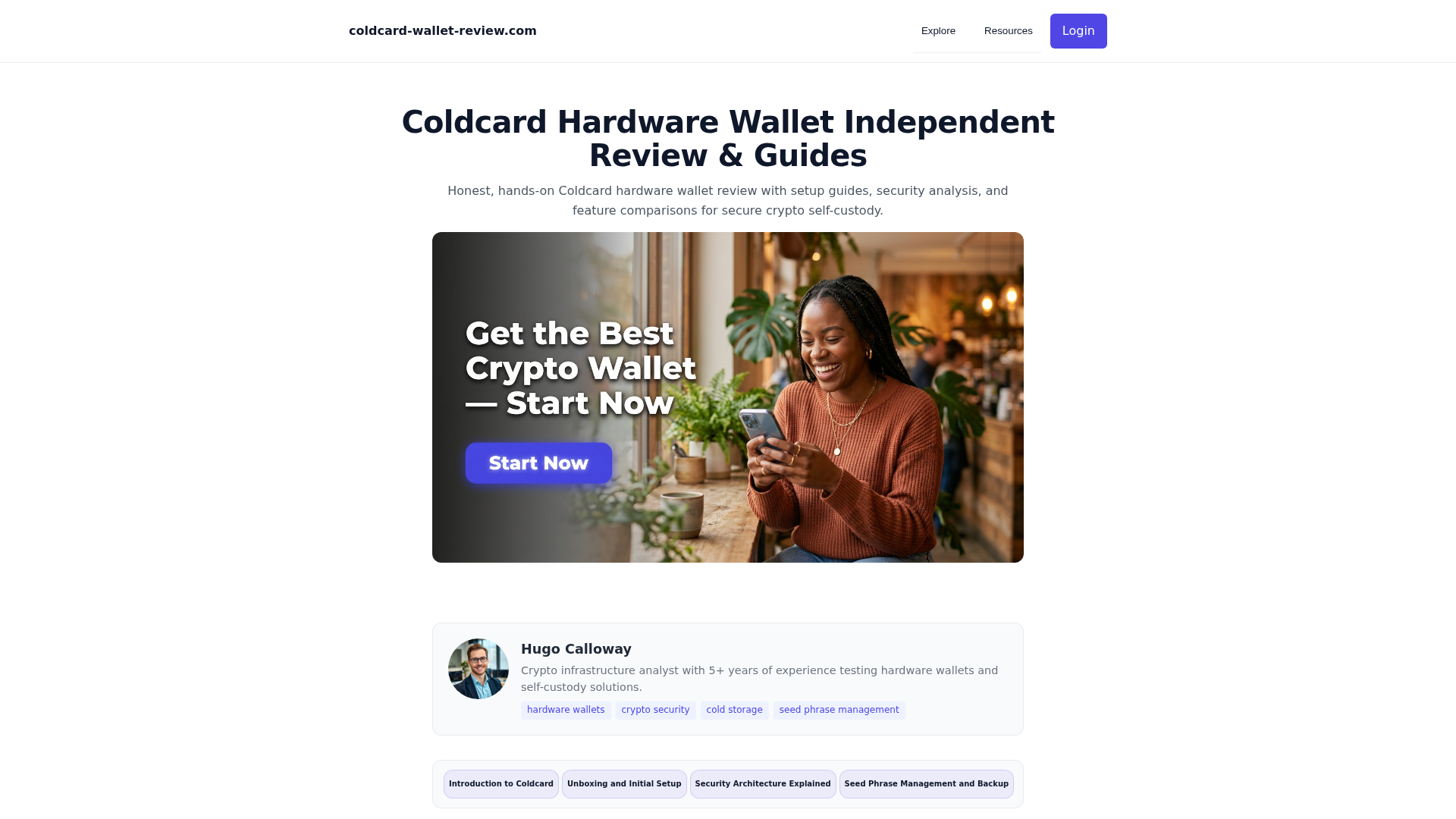 Screenshot of coldcard-wallet-review.com