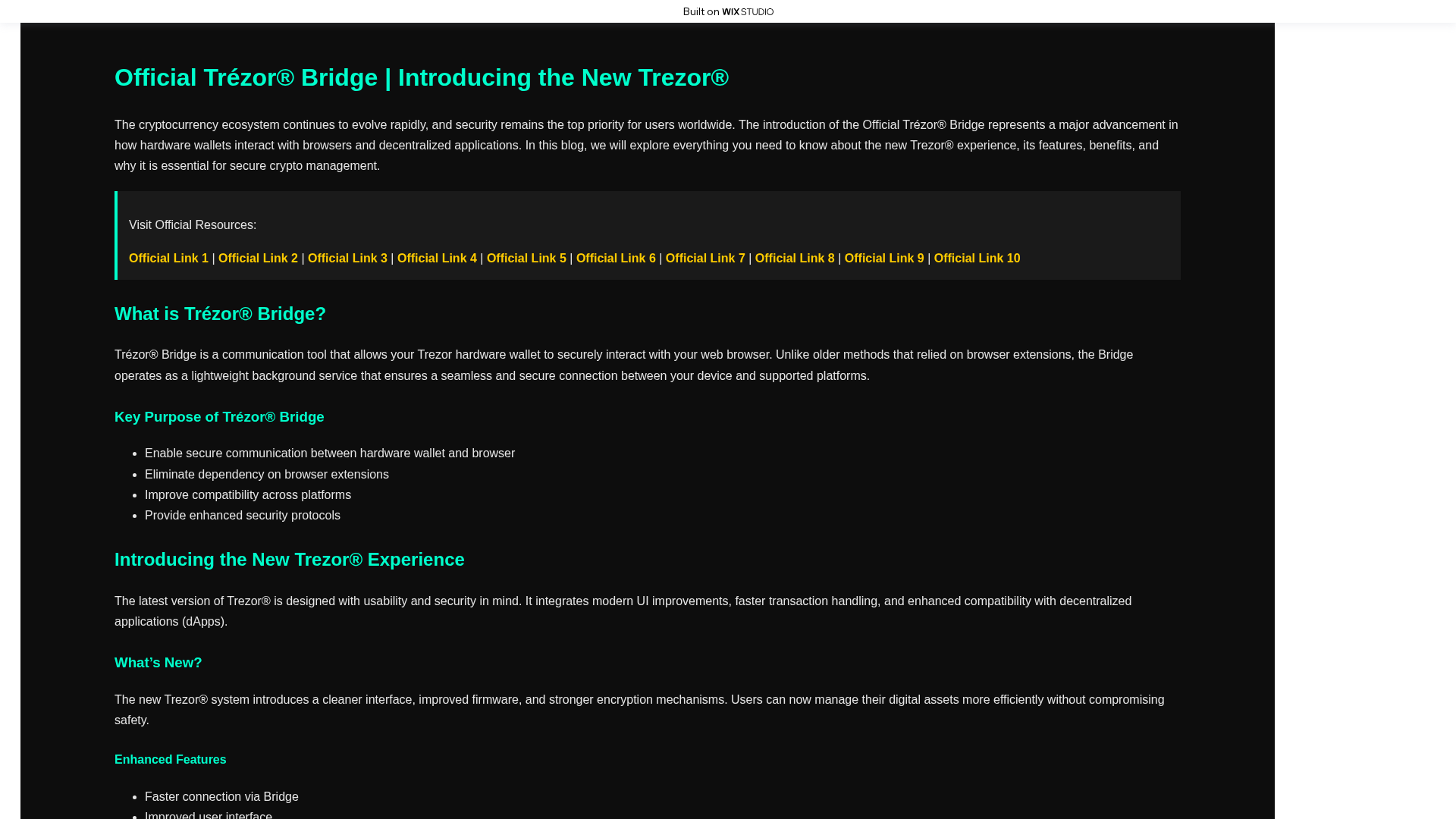 Screenshot of treexorbridges.wixstudio.com