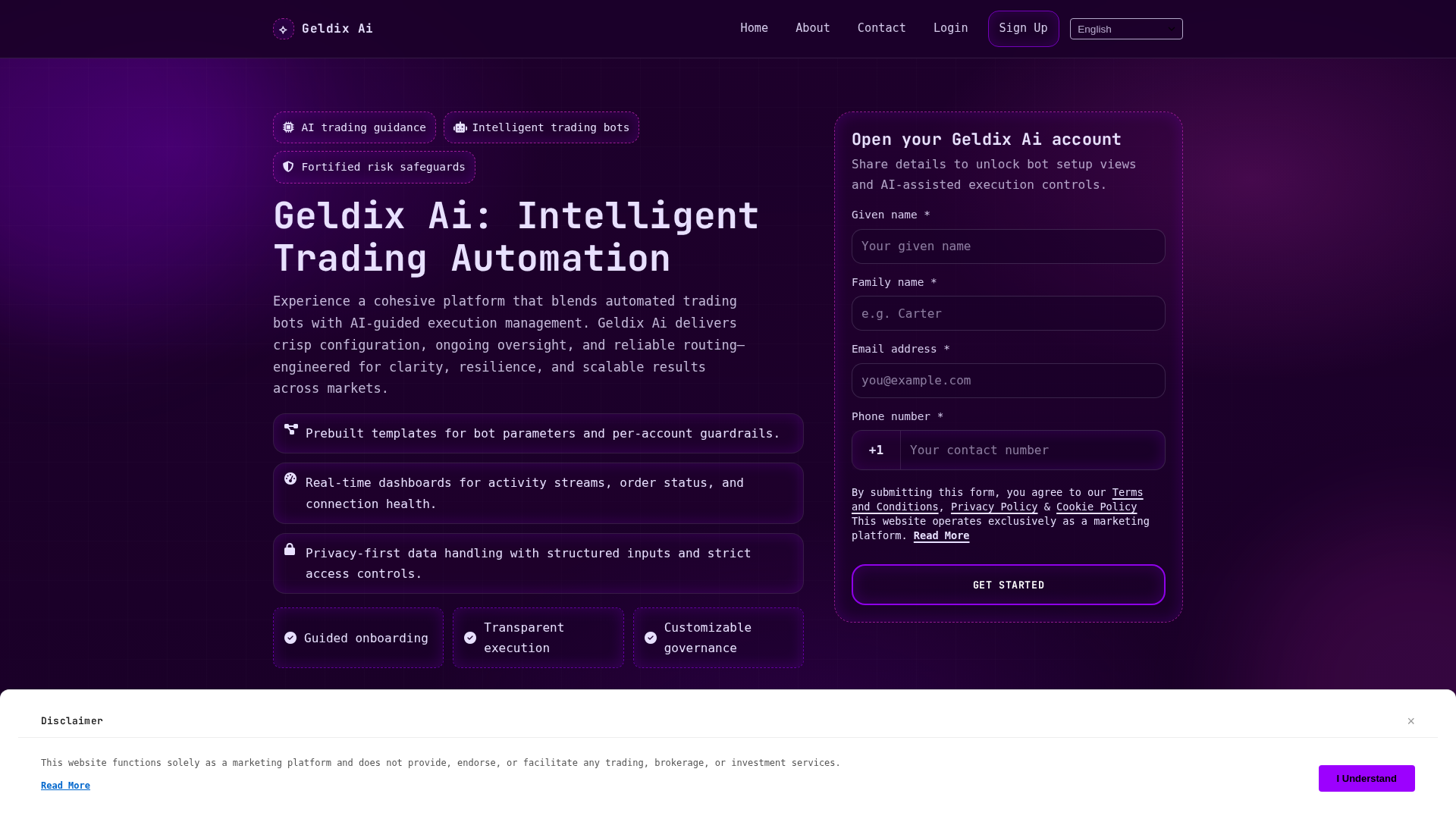 Screenshot of geldix-ai.digital
