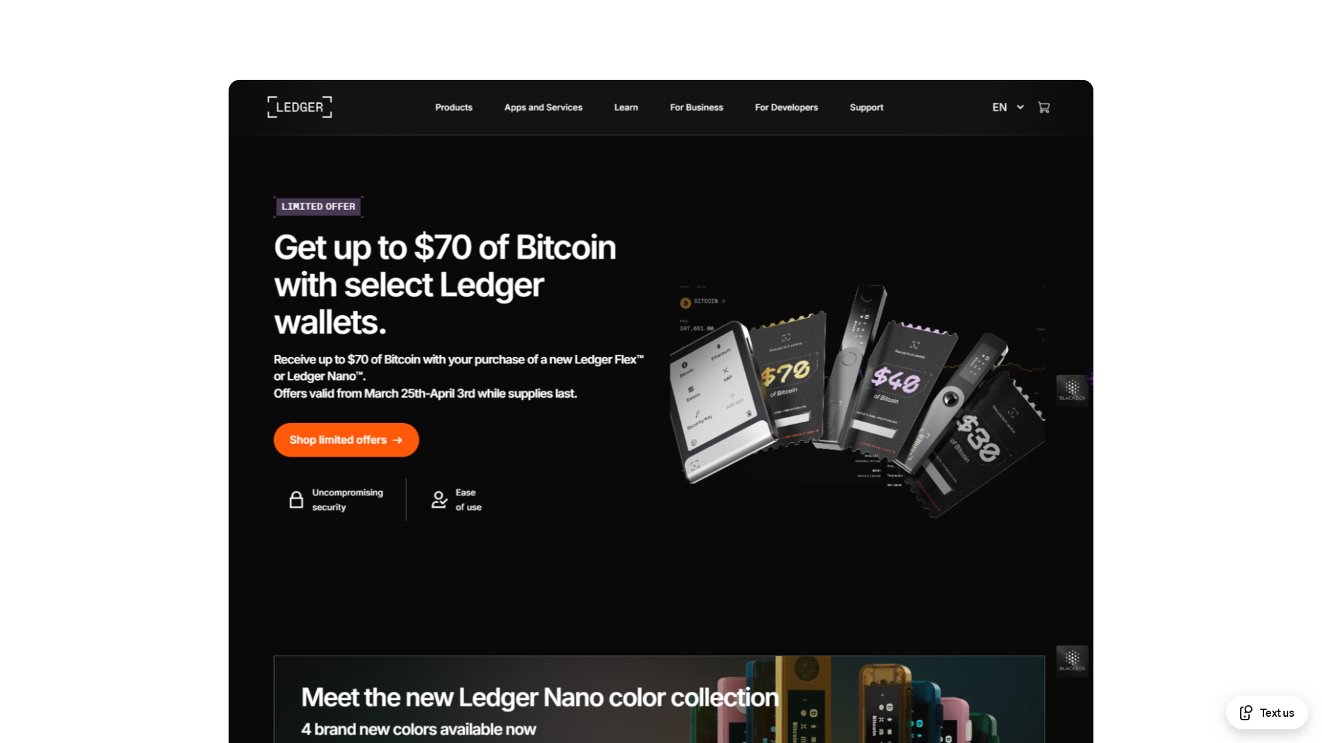 Screenshot of ledger-deskto-support.square.site