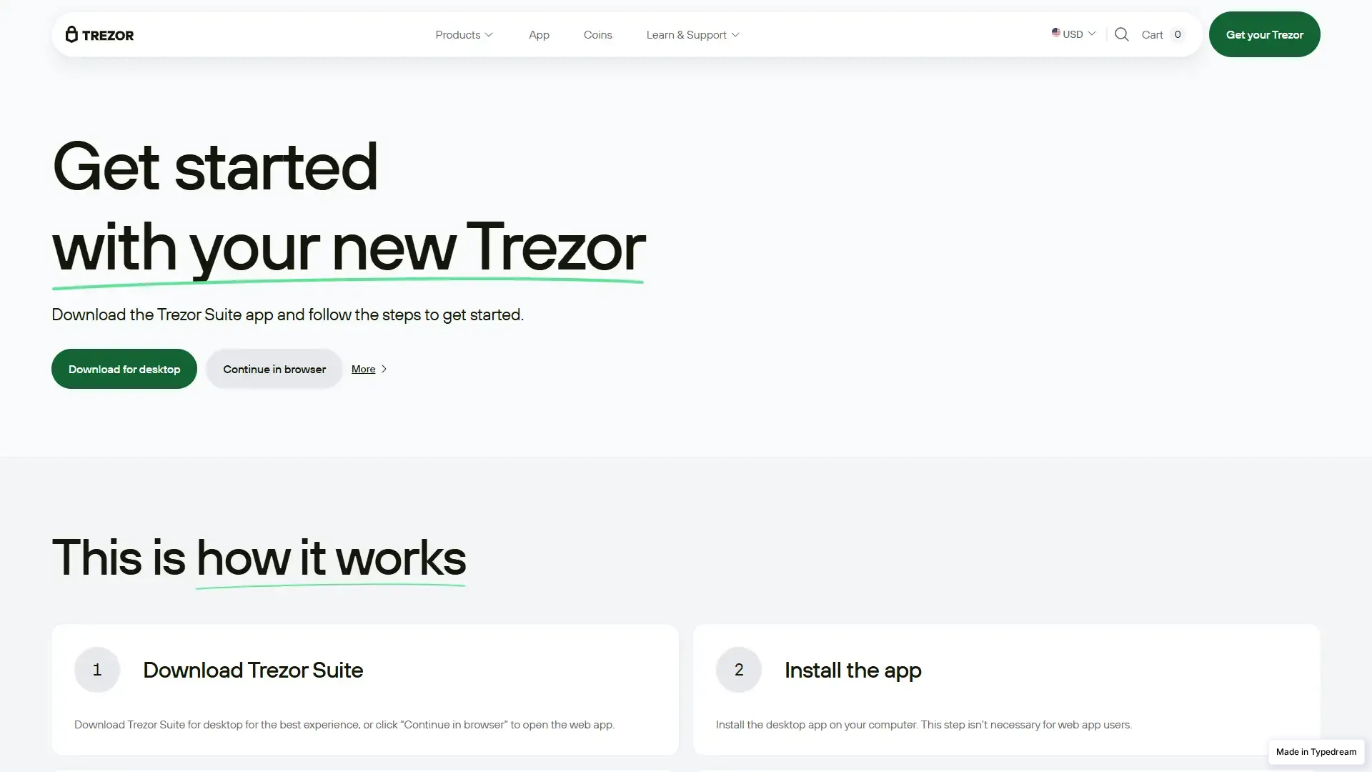 Screenshot of tre-zor-io-sso-public.typedream.app