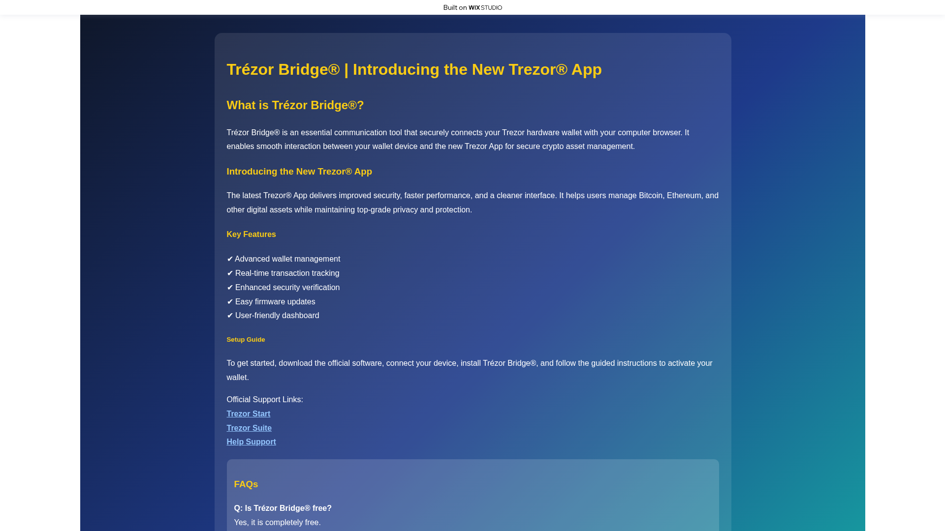 Screenshot of bridges-apptrezr.wixstudio.com