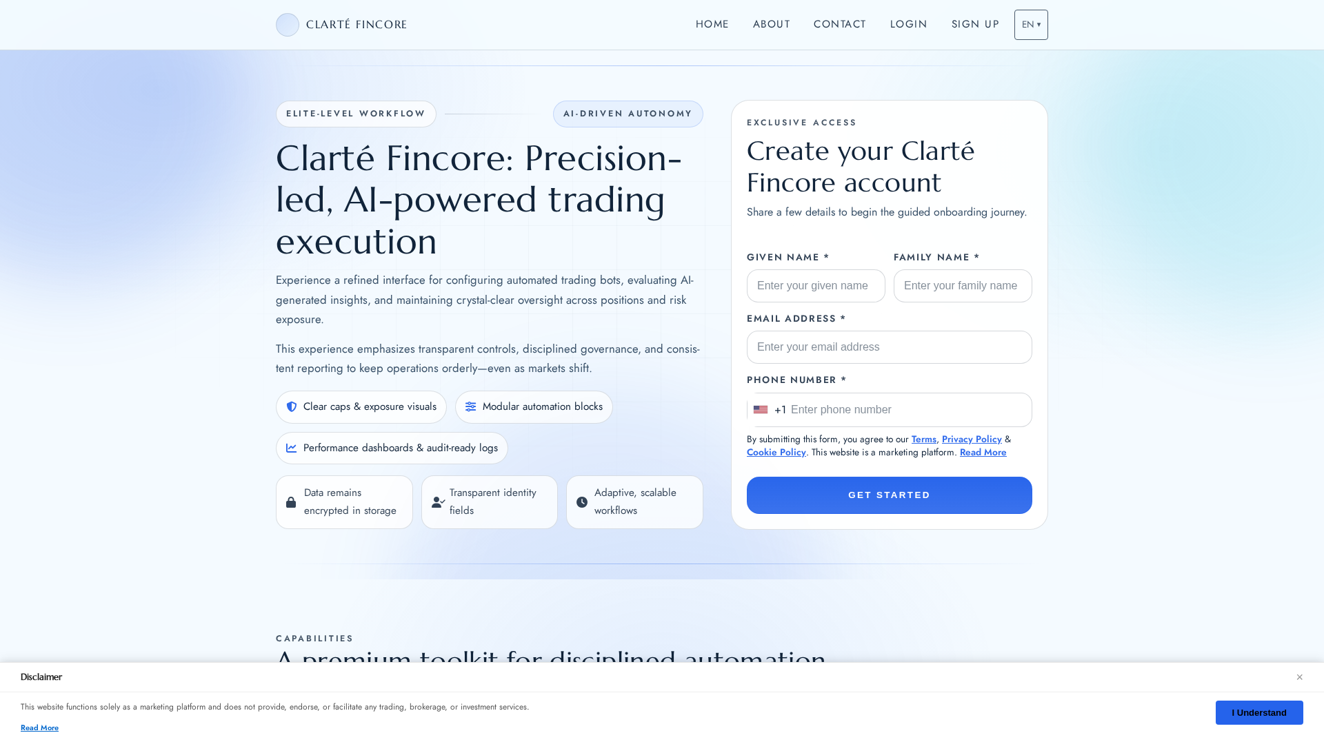Screenshot of clartefincore.digital
