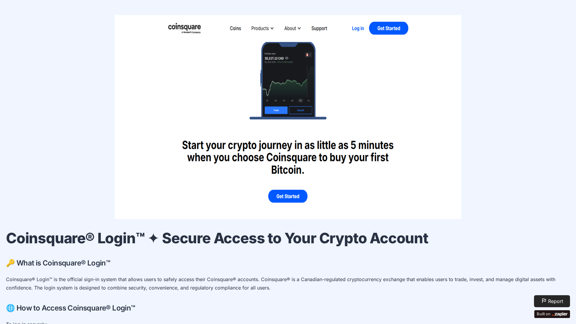 Screenshot of coinsqure-eng.zapier.app