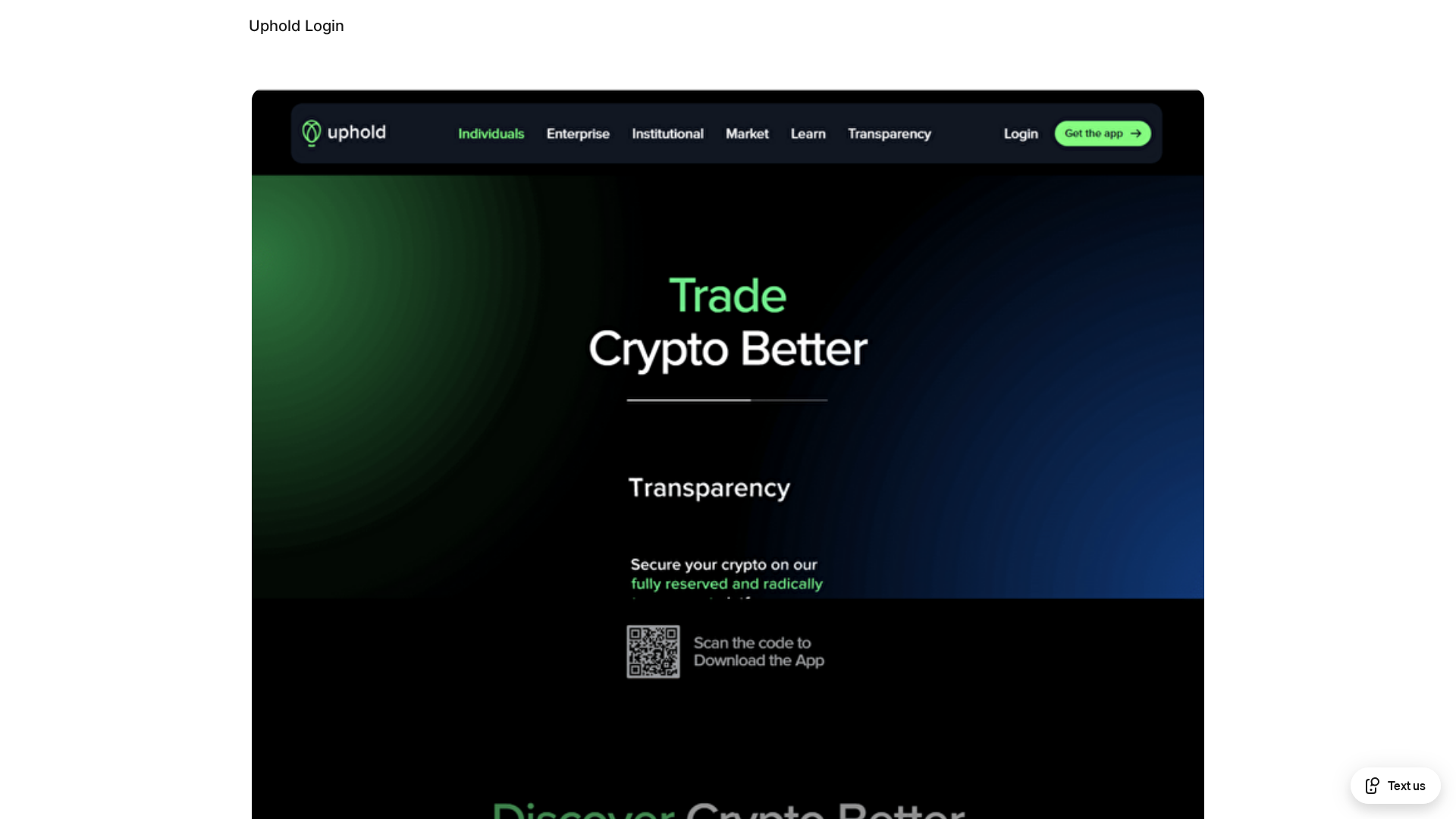 Screenshot of support-uphold-login-aap.square.site