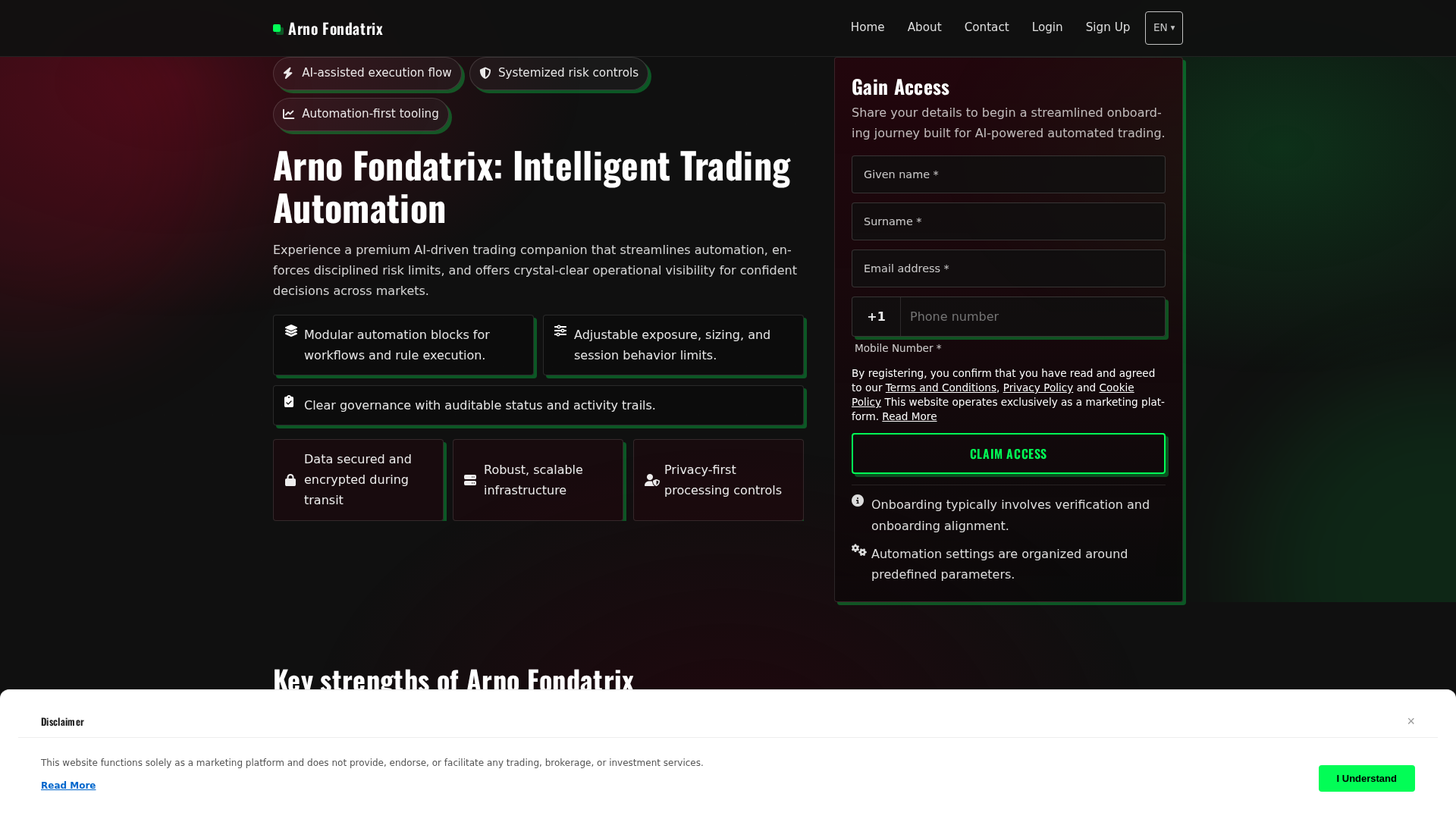 Screenshot of arnofondatrixsystem.com