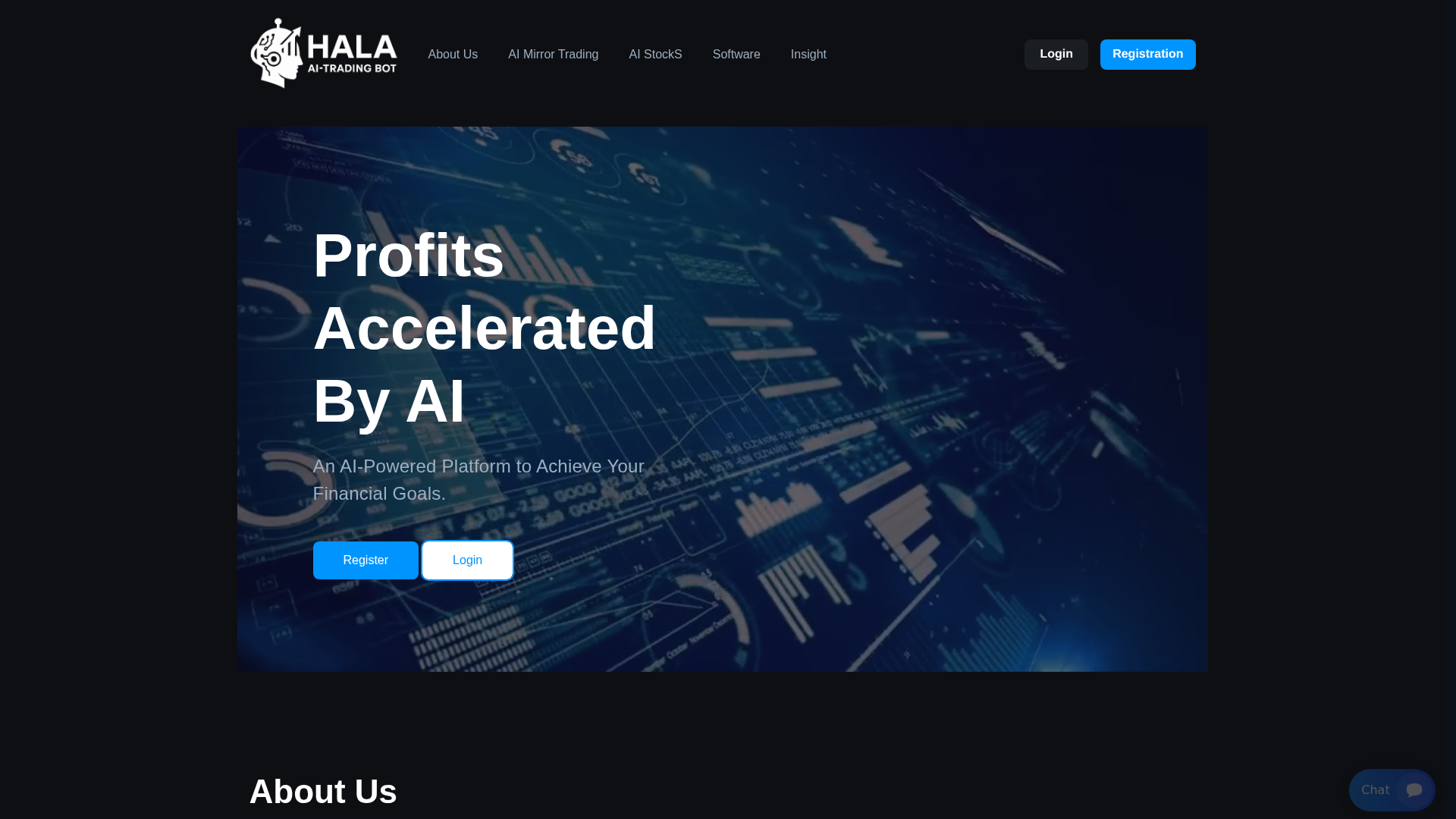 Screenshot of halaaitradingbot.com
