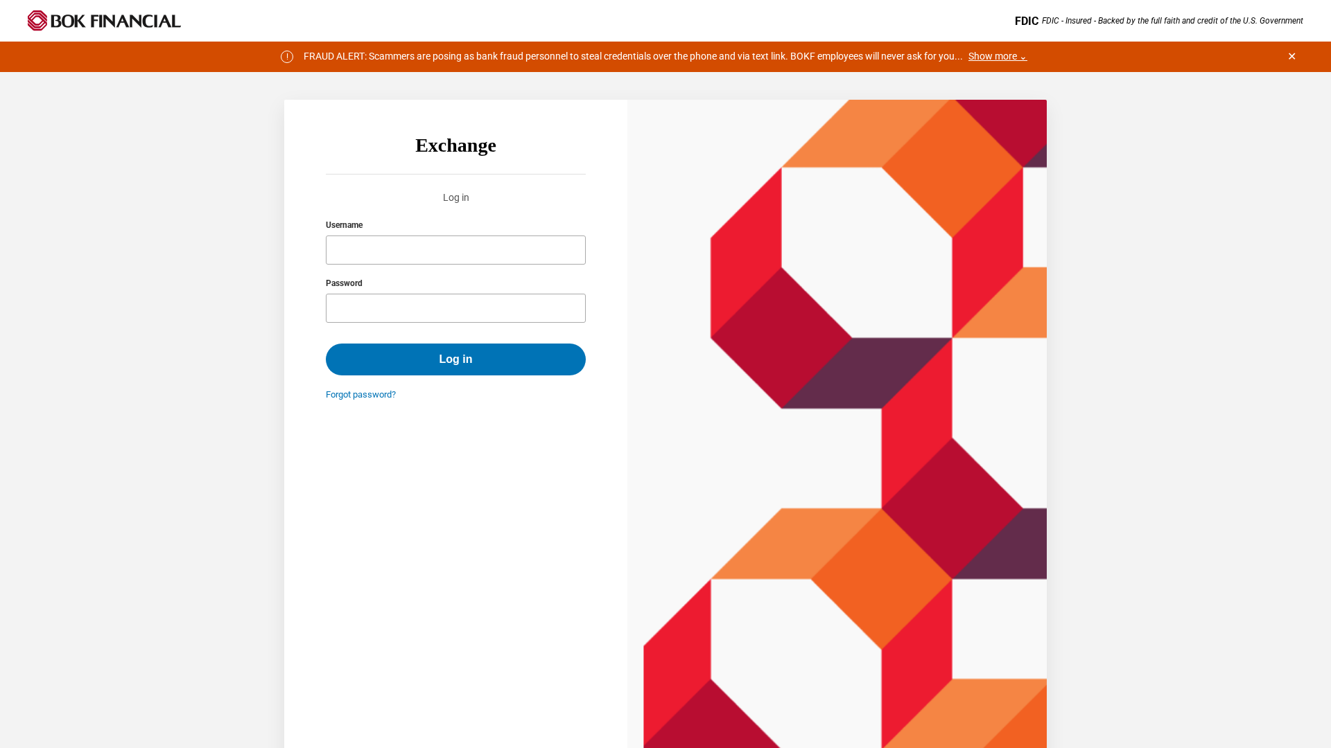 Screenshot of exchange-bokfinancial.com
