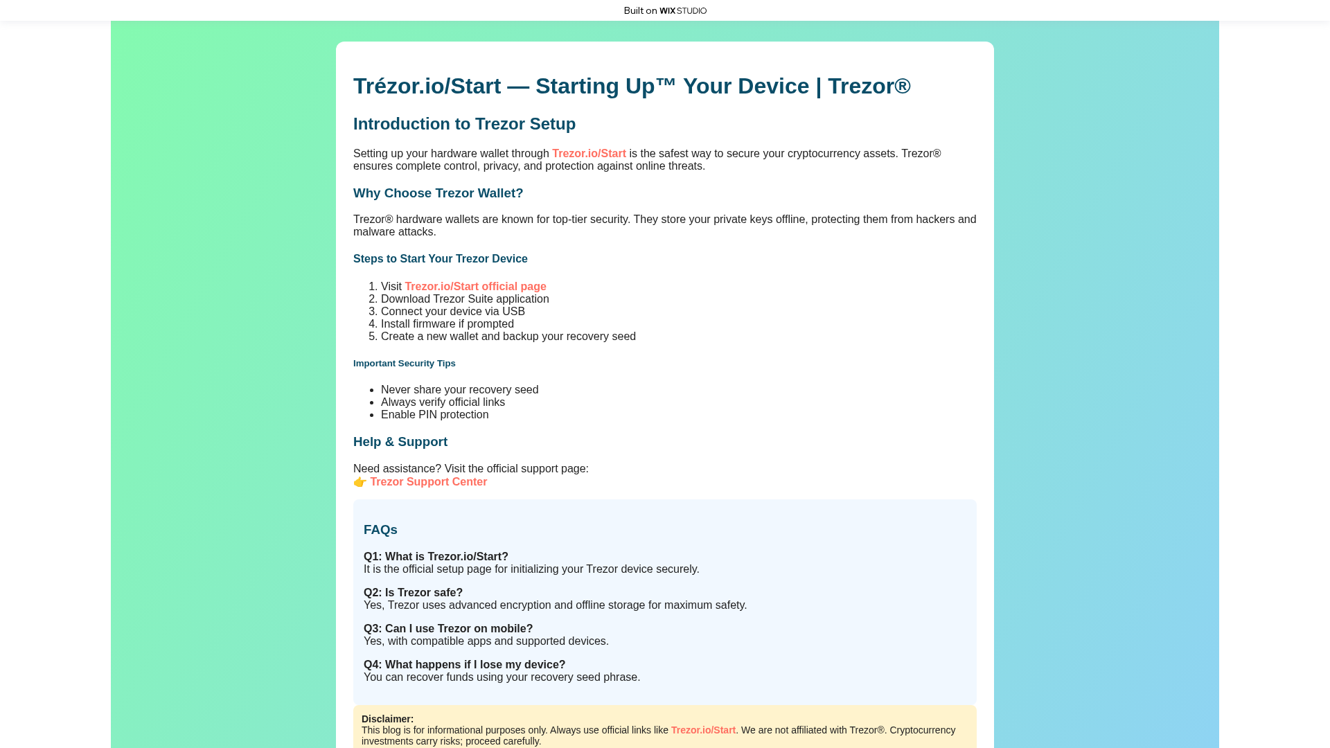 Screenshot of moretrzor.wixstudio.com