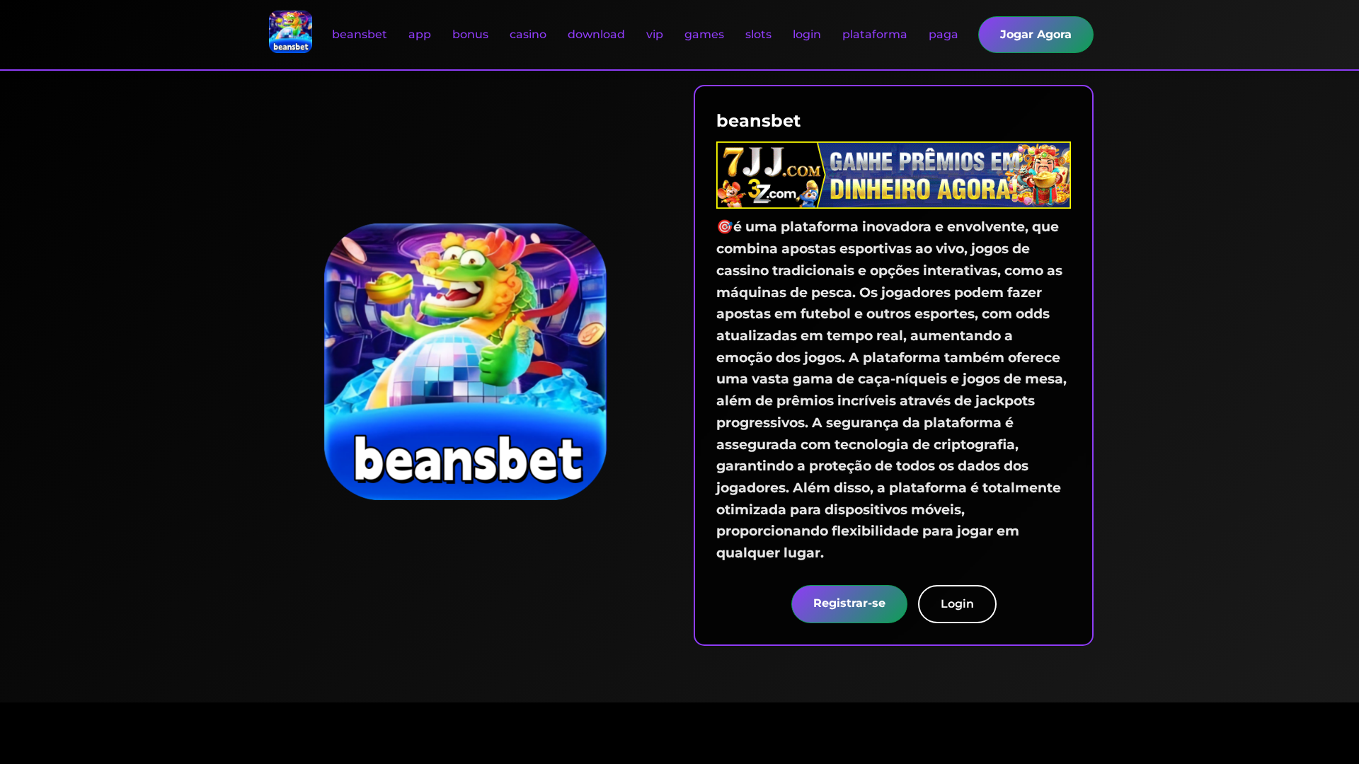 Screenshot of www.beansbet-app.com
