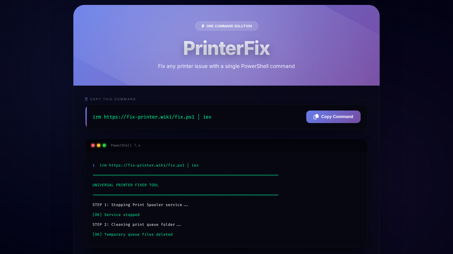 Screenshot of fix-printer.wiki
